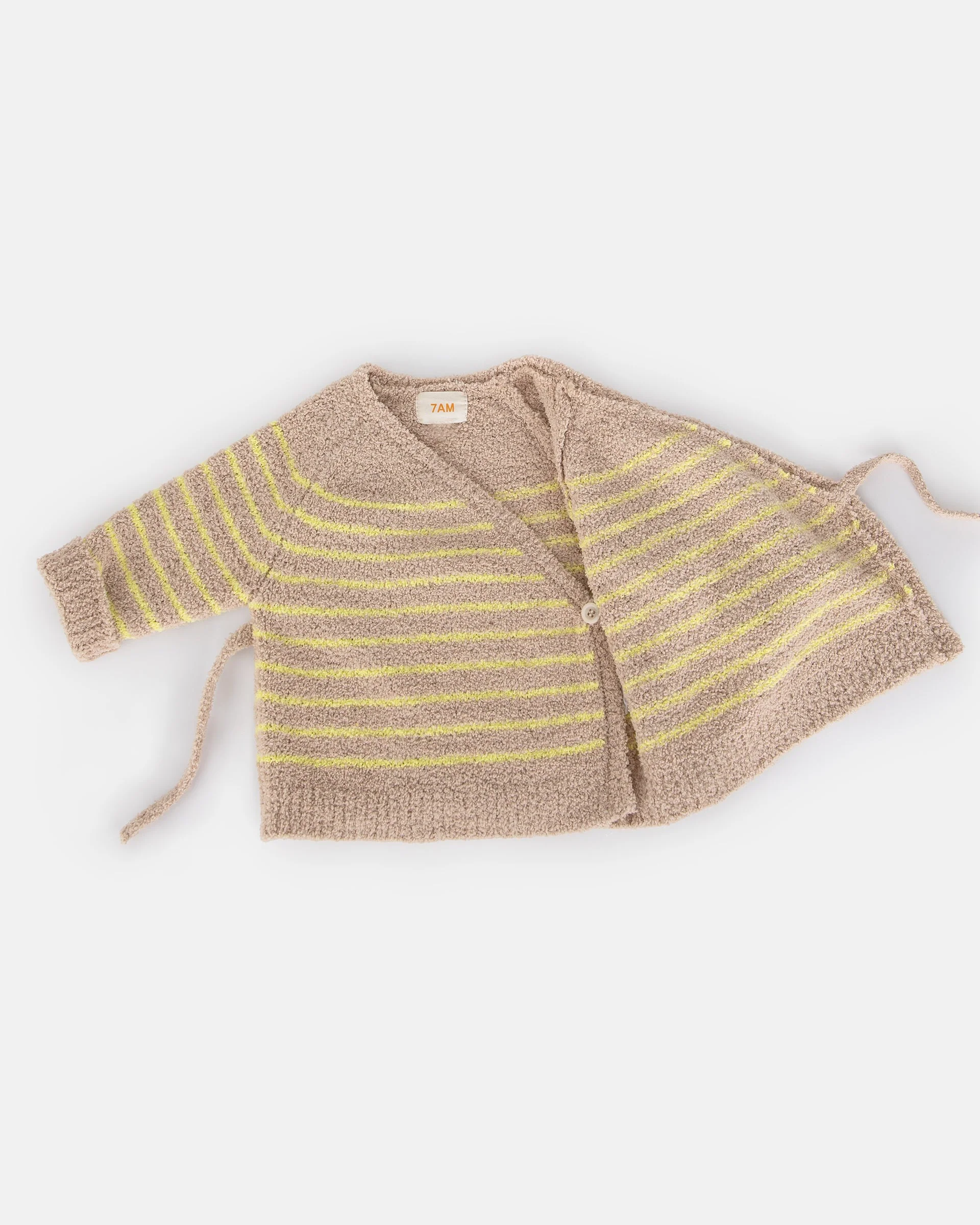Wrap Top Striped - Fuzzy | Pecan/Chartreuse - Image 4