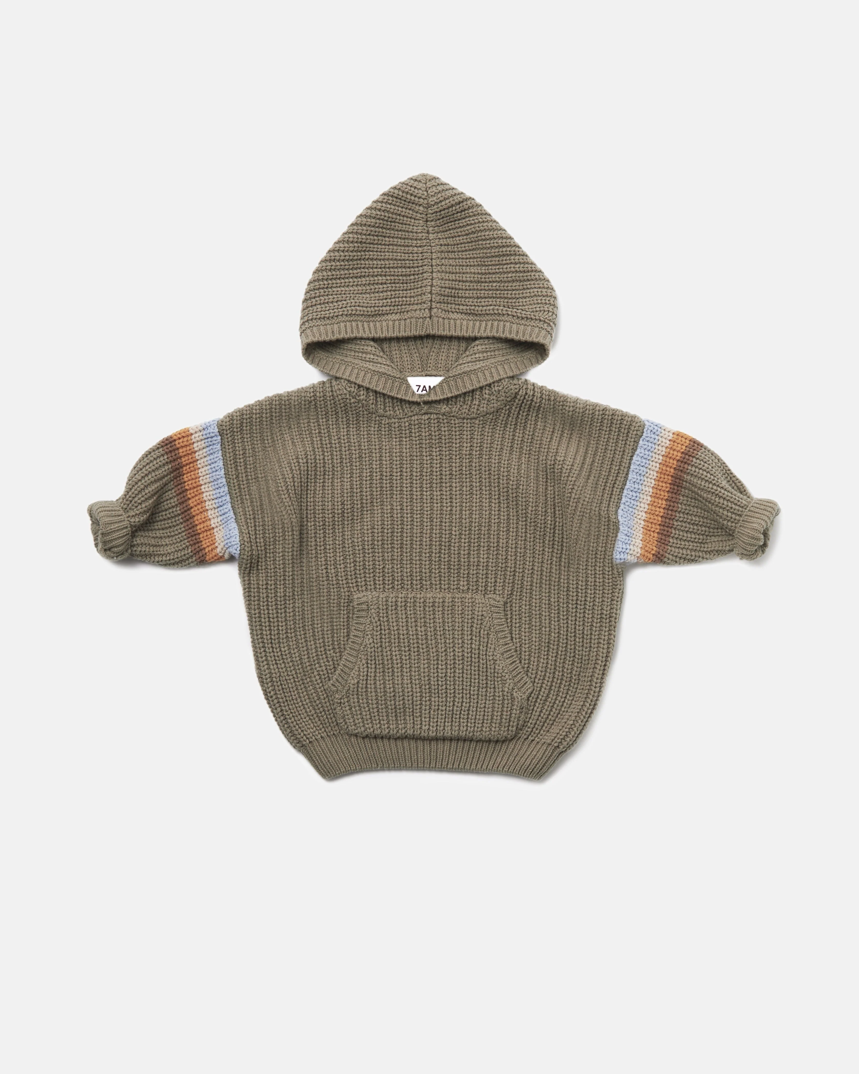 Hooded Boxy Sweater - Chunky | Olive - Image 3