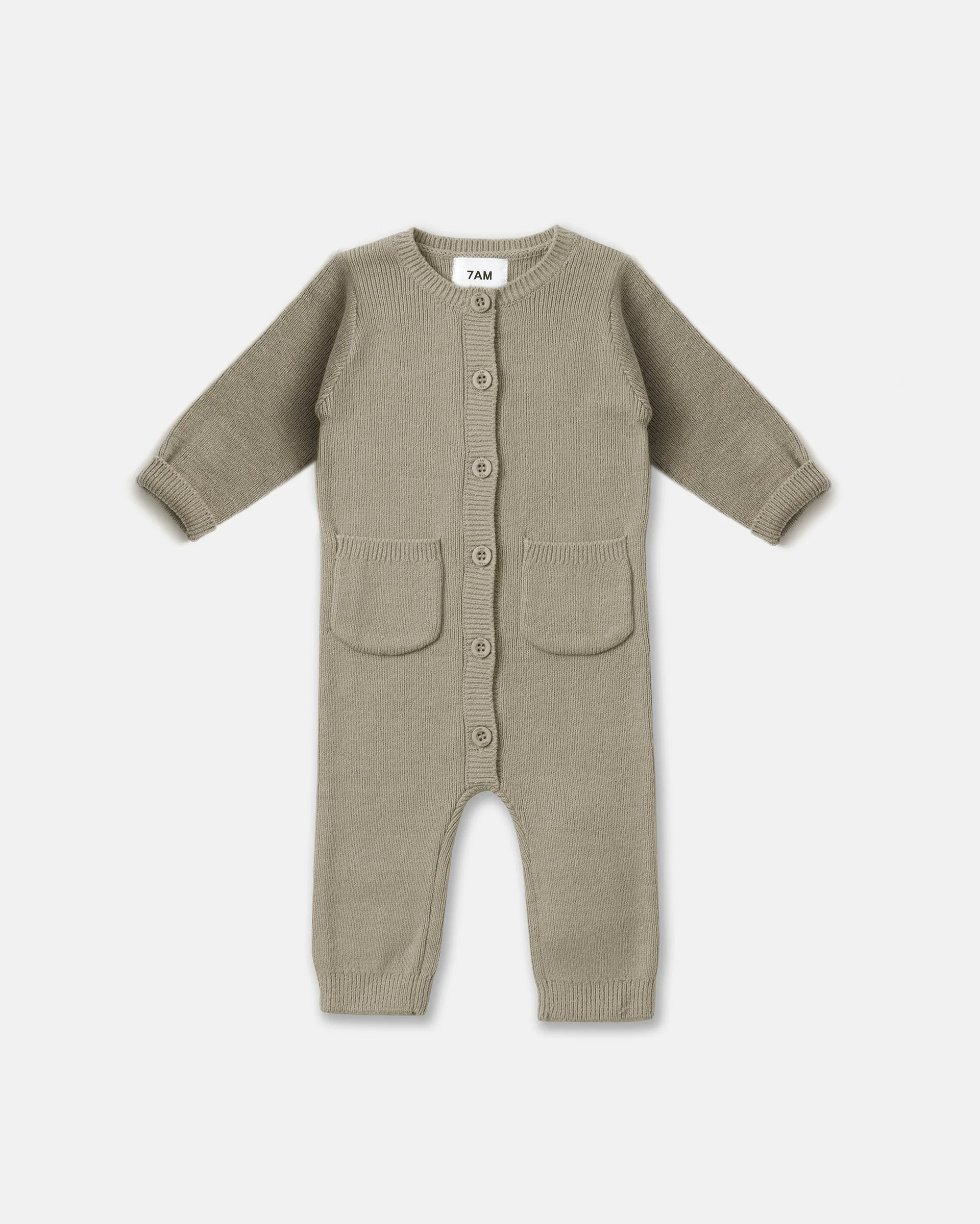 Long Sleeve Ribbed Jumpsuit - Chunky | Olive