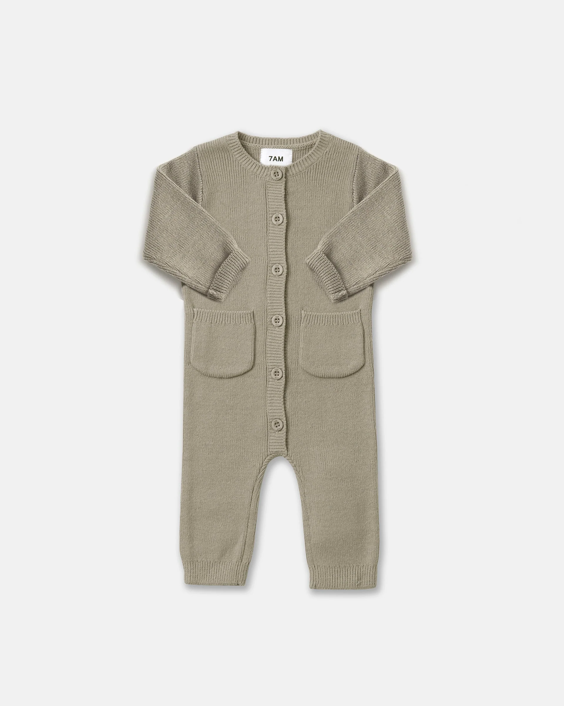 Long Sleeve Ribbed Jumpsuit - Chunky | Olive - Image 3
