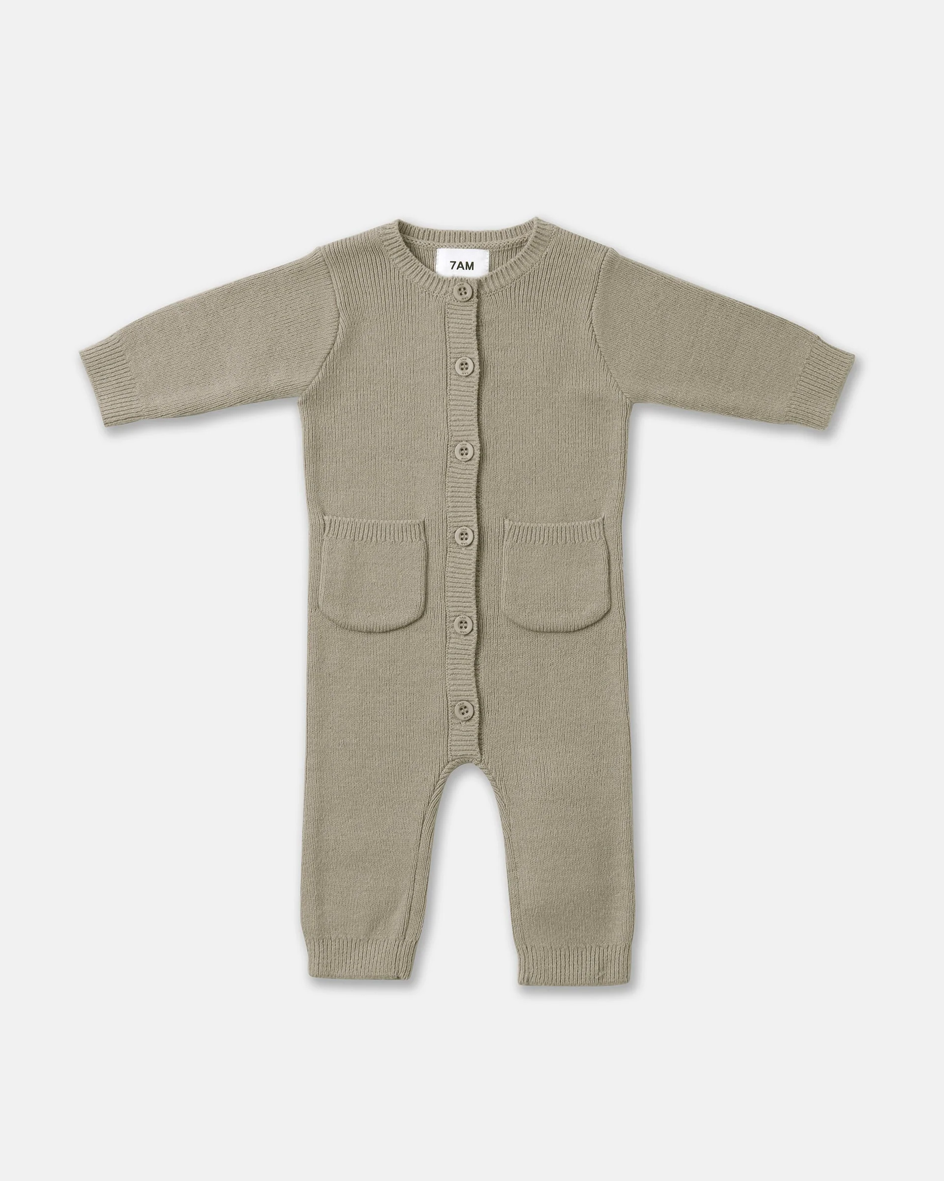 Long Sleeve Ribbed Jumpsuit - Chunky | Olive - Image 4