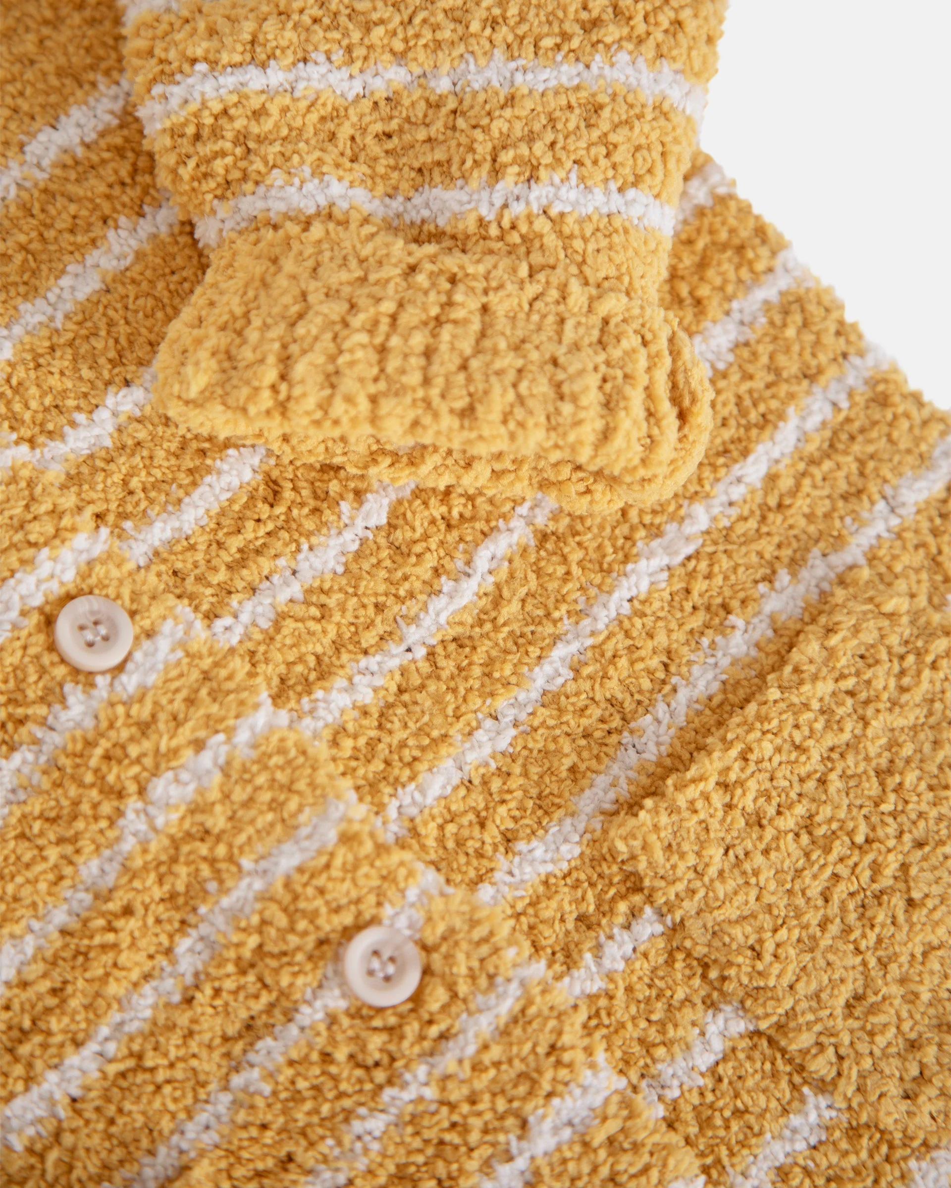 Long Sleeve Striped Jumpsuit - Fuzzy | Amber & Ecru - Image 4