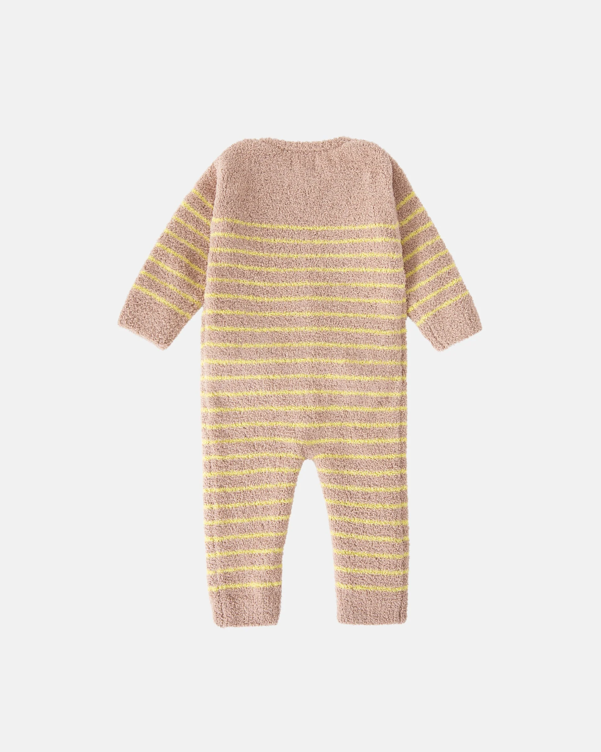 Long Sleeve Striped Jumpsuit - Fuzzy | Pecan & Chartreuse - Image 5