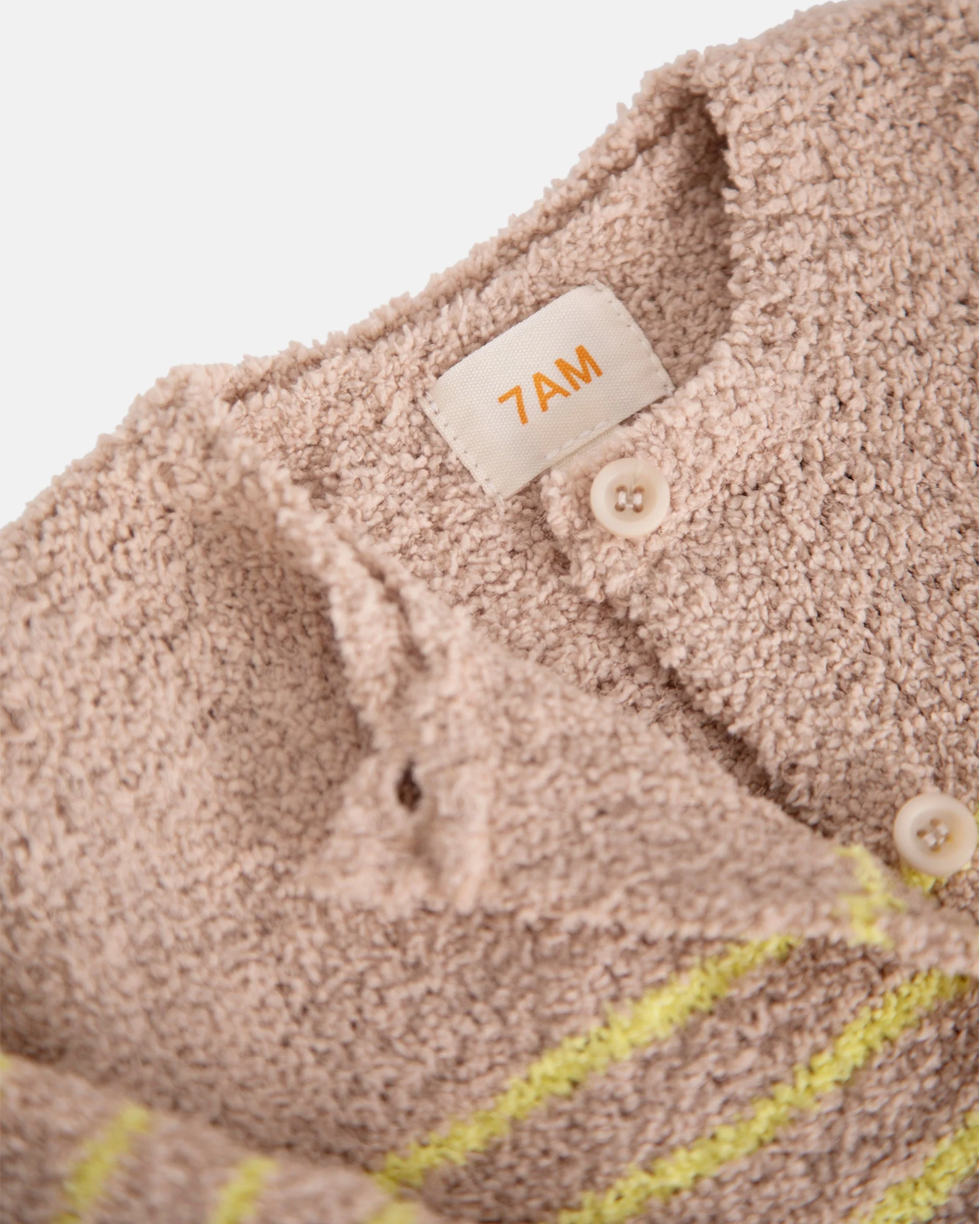 Long Sleeve Striped Jumpsuit - Fuzzy | Pecan & Chartreuse - Image 6