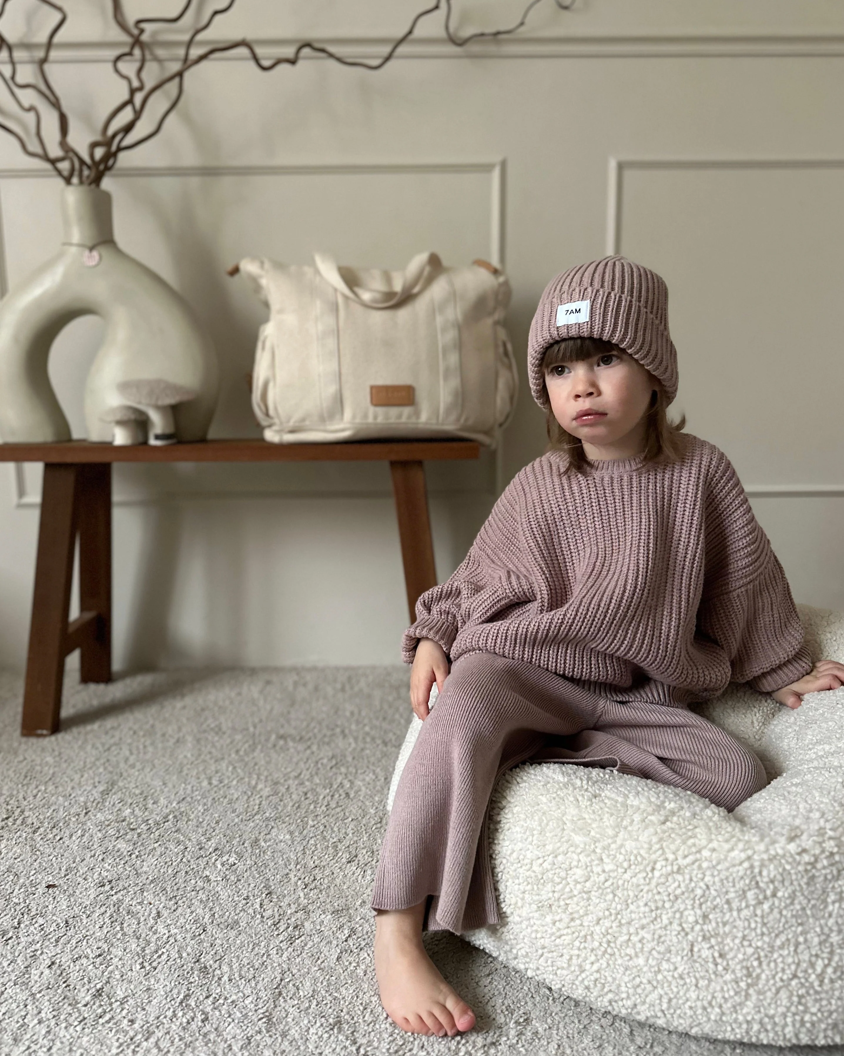 Boxy Sweater - Chunky | Ash Rose/Heather Grey - Image 10