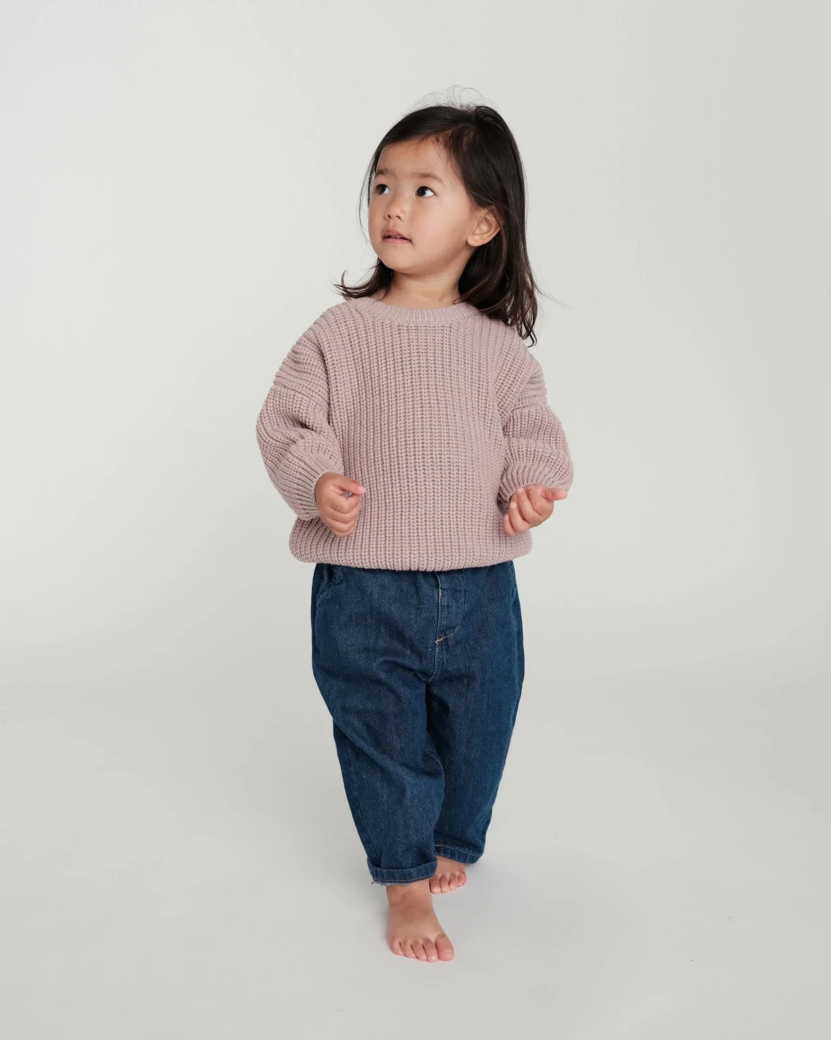 Boxy Sweater - Chunky | Ash Rose/Heather Grey - Image 16