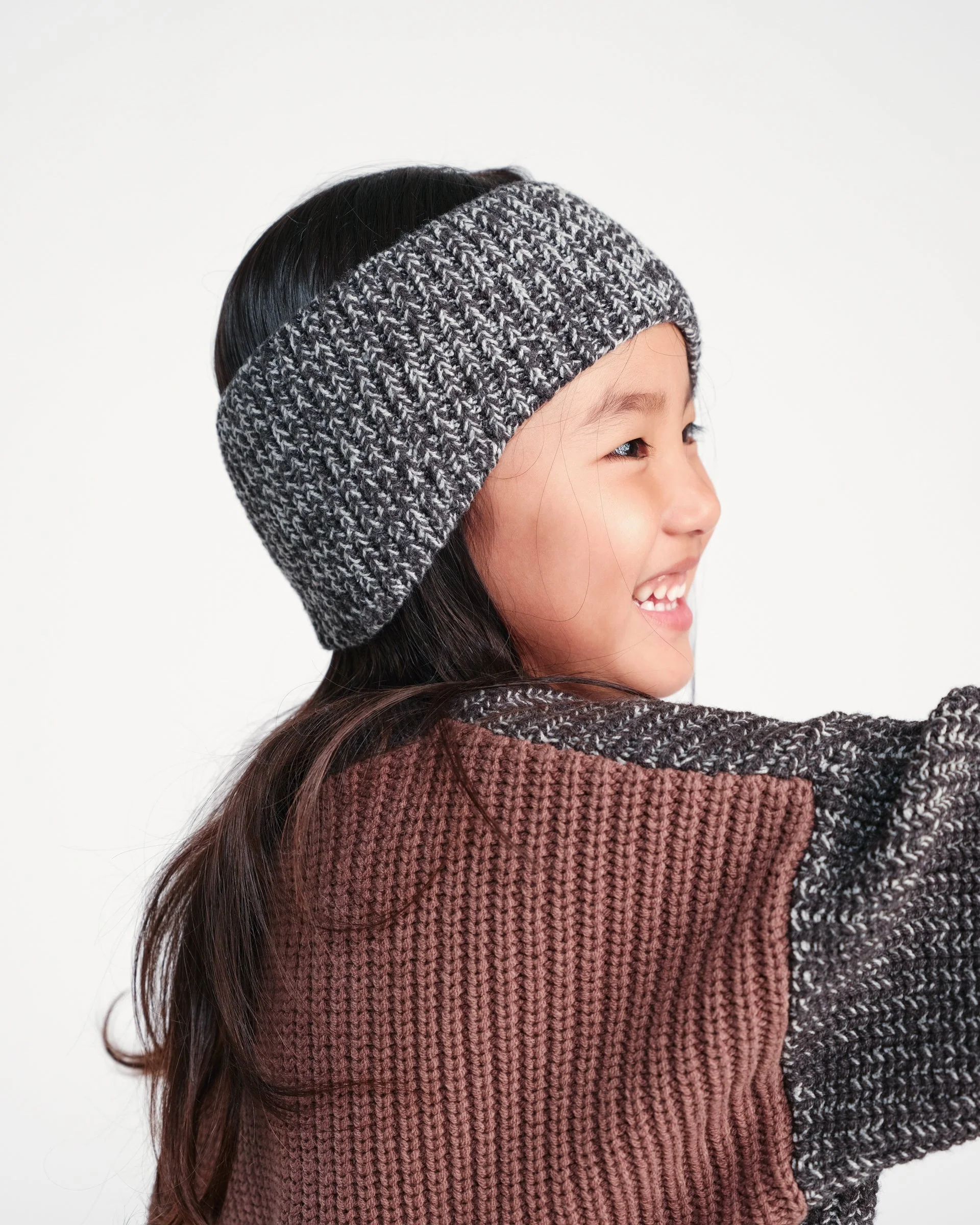Boxy Sweater - Chunky | Black Melange/Brown - Image 15