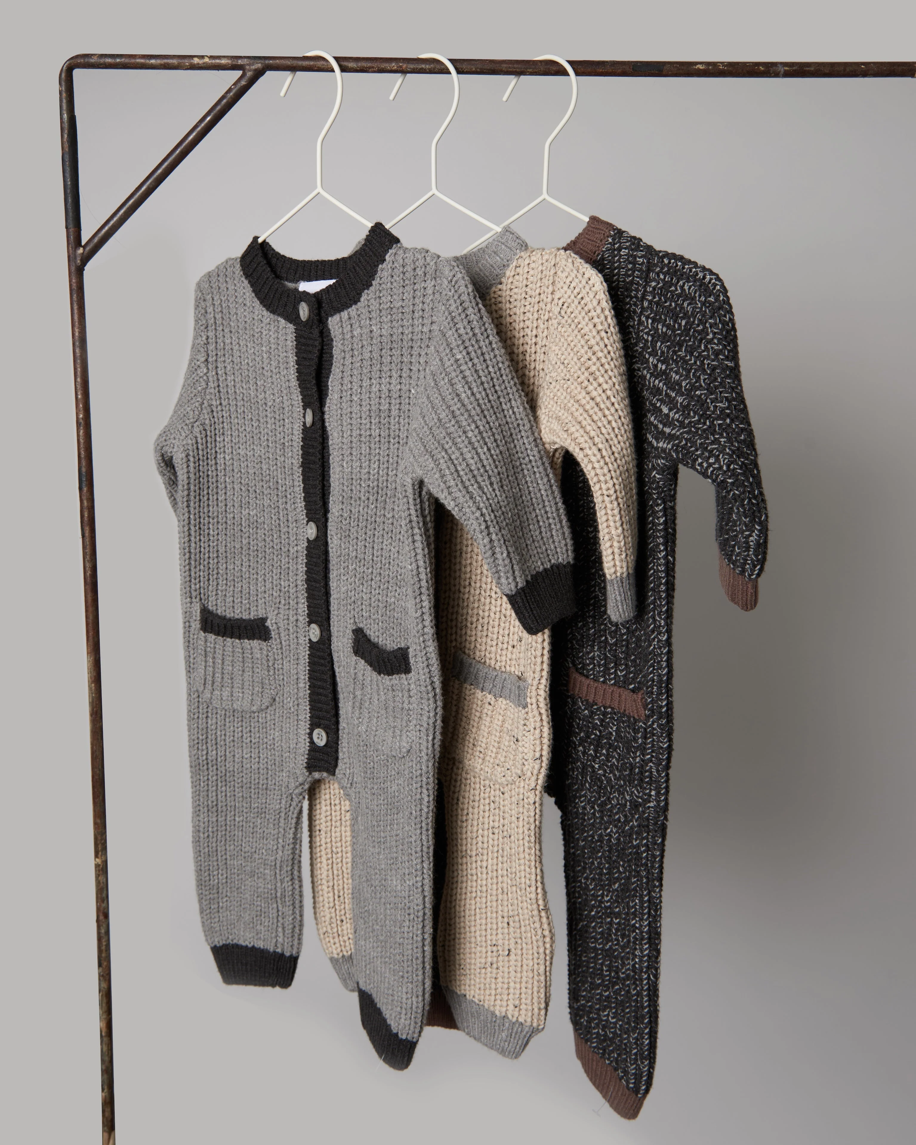 Long Sleeve Jumpsuit - Chunky | Black Melange/Brown - Image 4