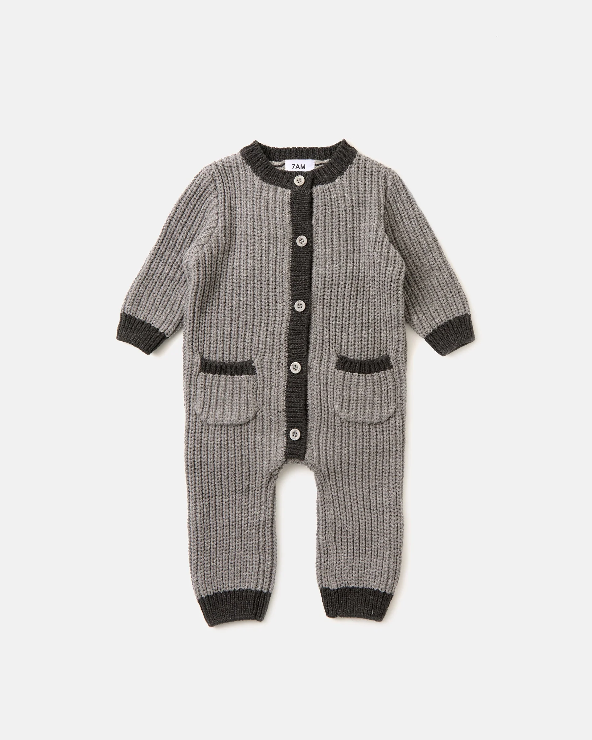 Long Sleeve Jumpsuit - Chunky | Heather Grey/Black