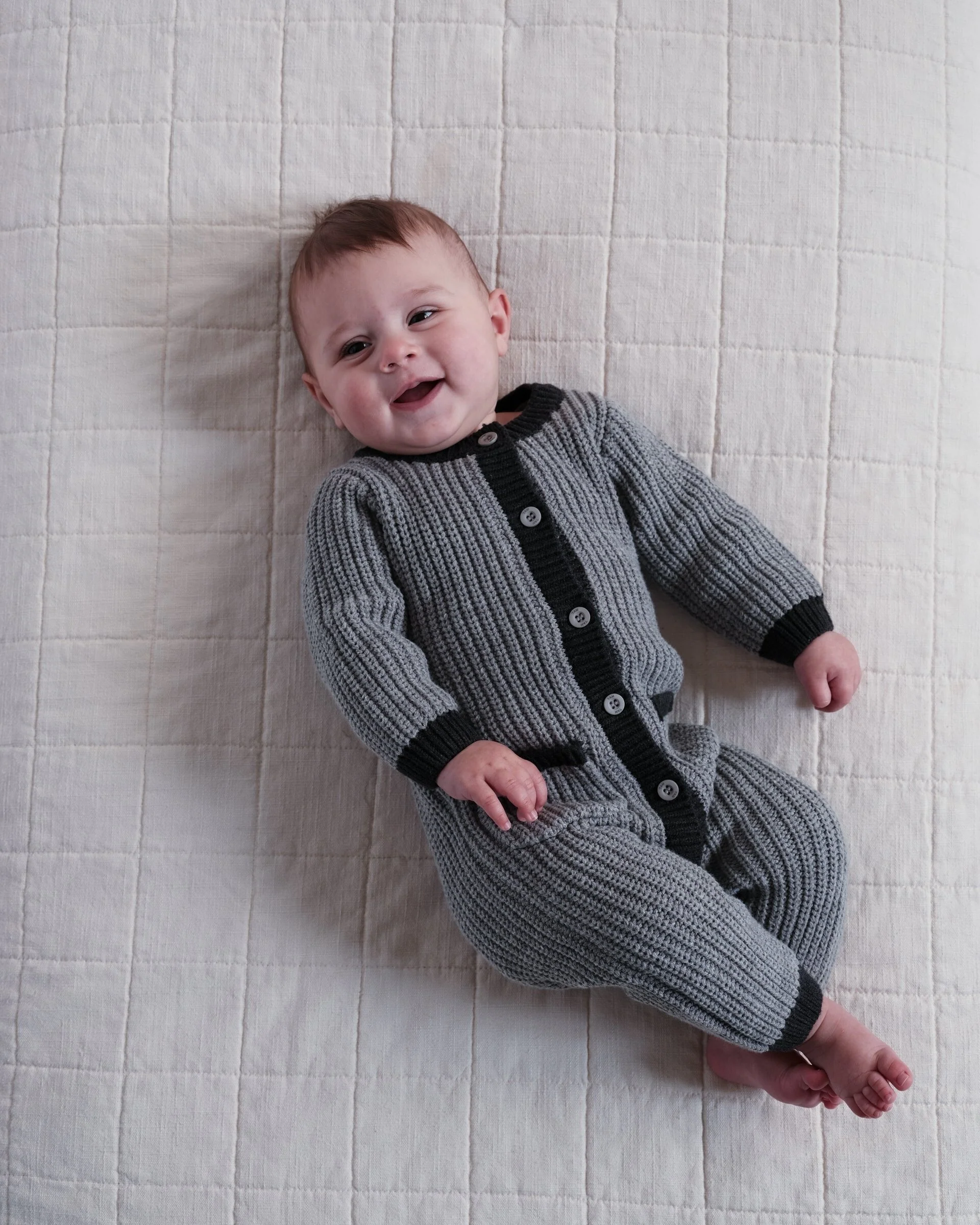 Long Sleeve Jumpsuit - Chunky | Heather Grey/Black - Image 2