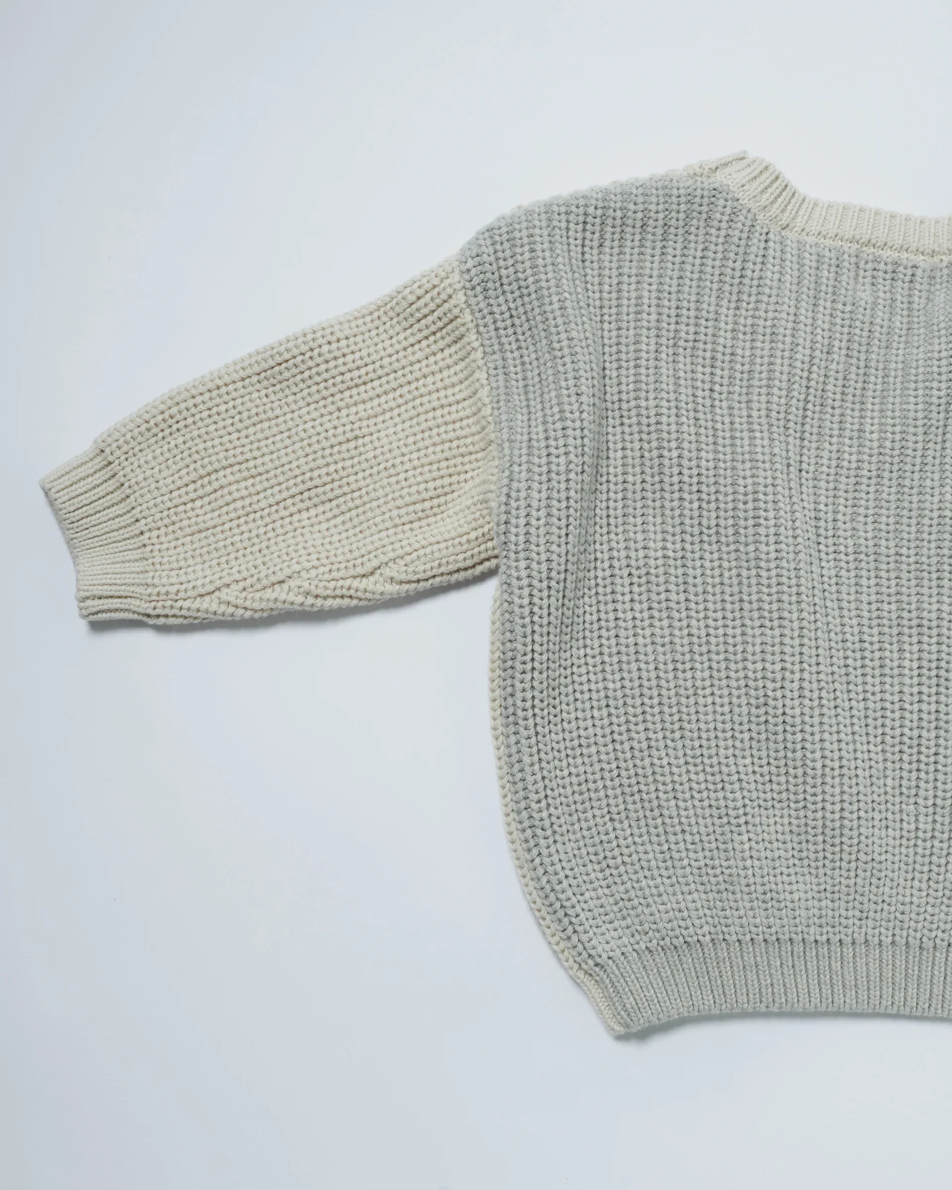 Boxy Sweater - Chunky | Ecru/Pearl Grey - Image 5