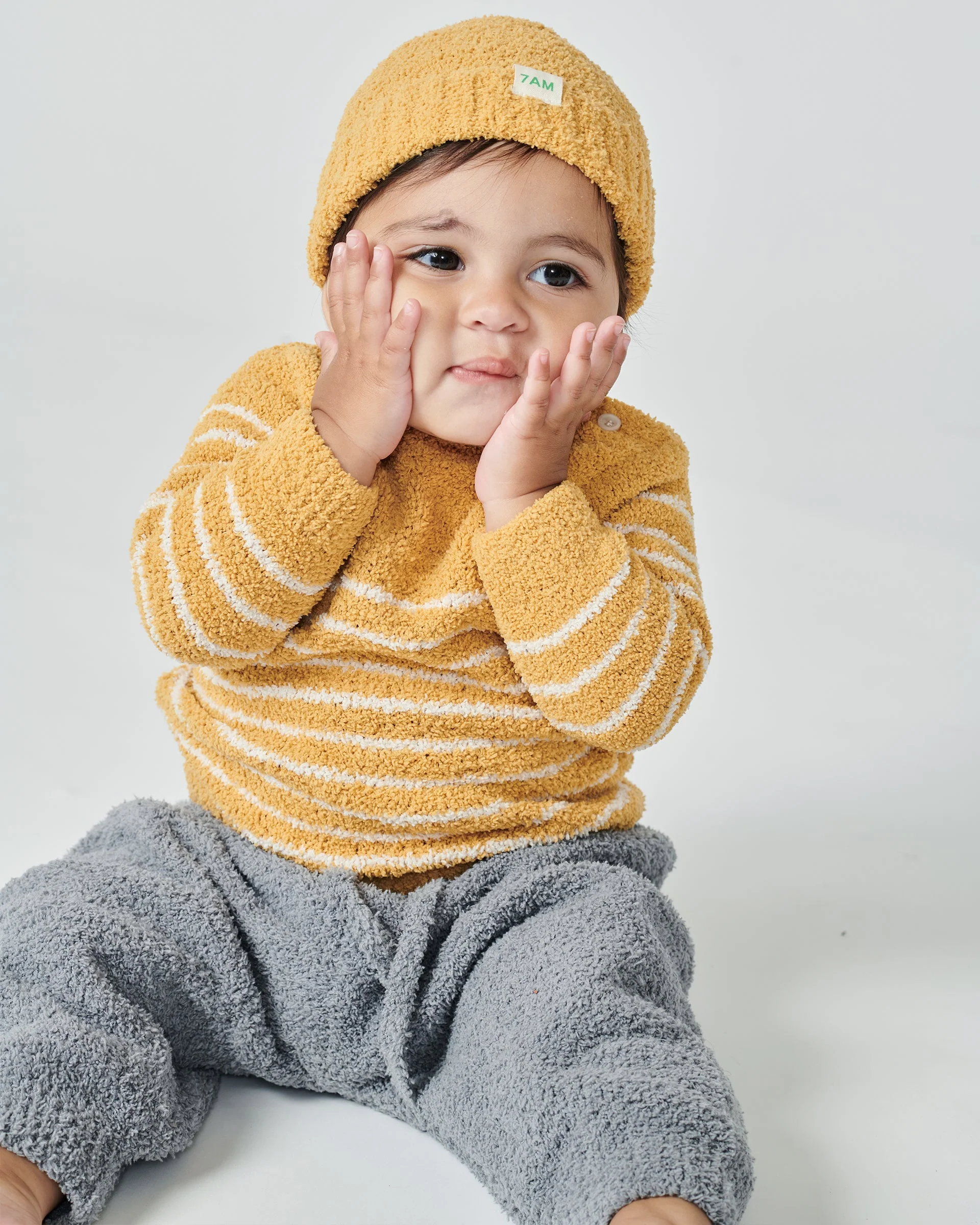 Long Sleeve Top Striped - Fuzzy | Amber/Ecru - Image 13