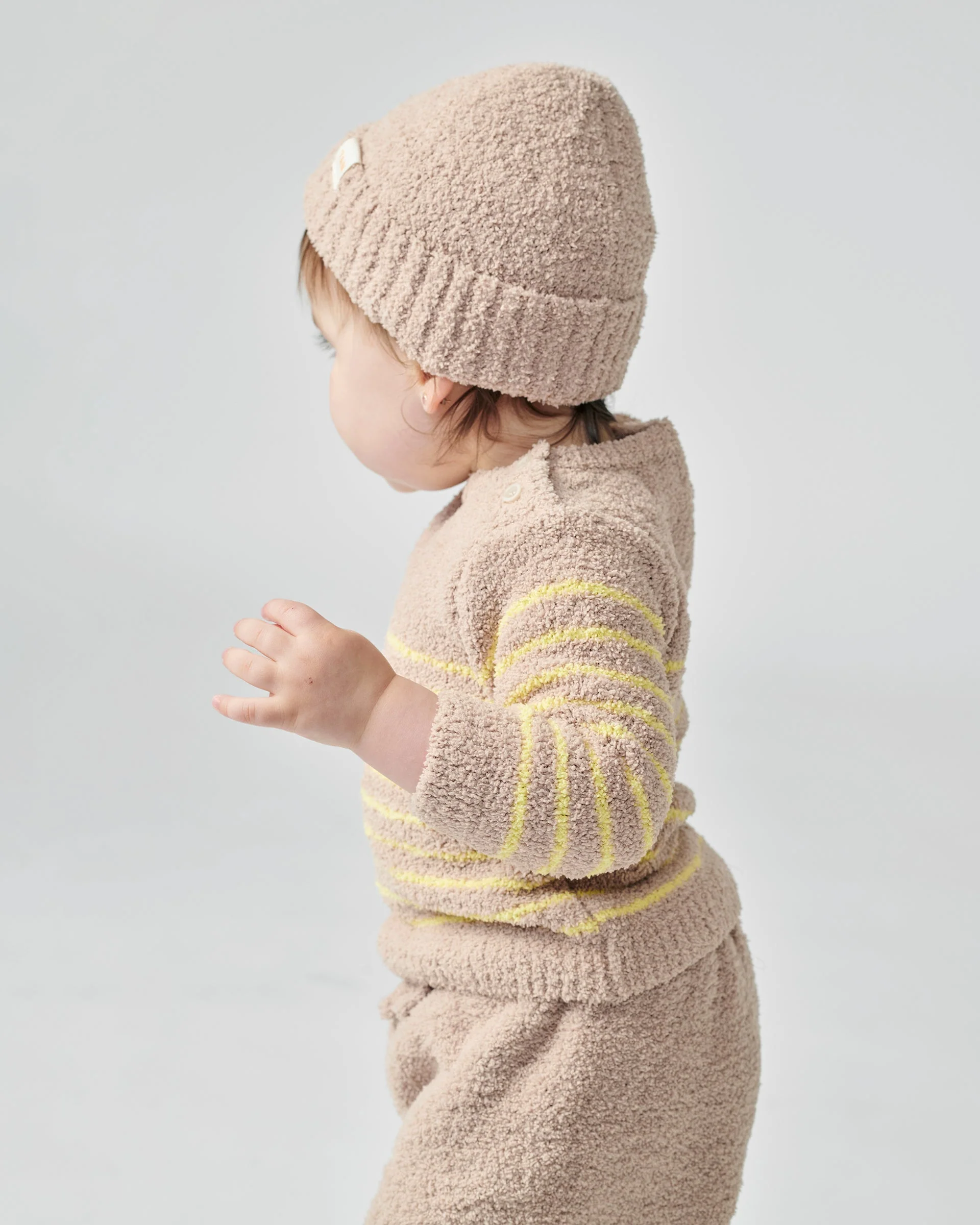 Long Sleeve Top Striped - Fuzzy | Pecan/Chartreuse - Image 10