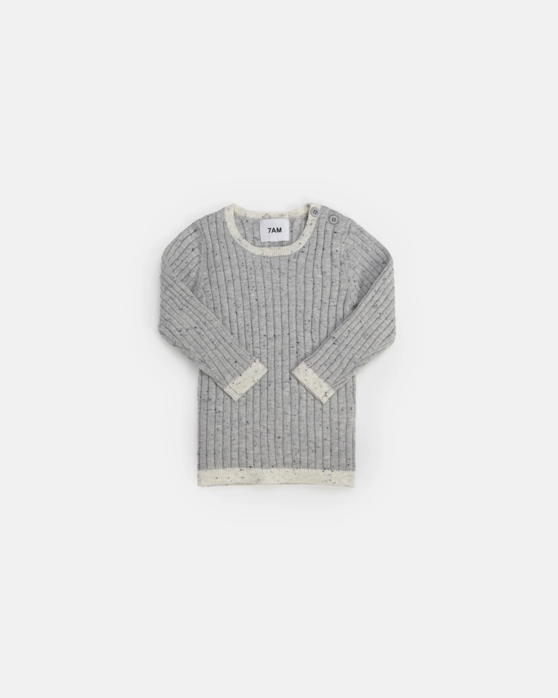 Long Sleeve Top - Hug Me | Light Heather Grey - Image 3