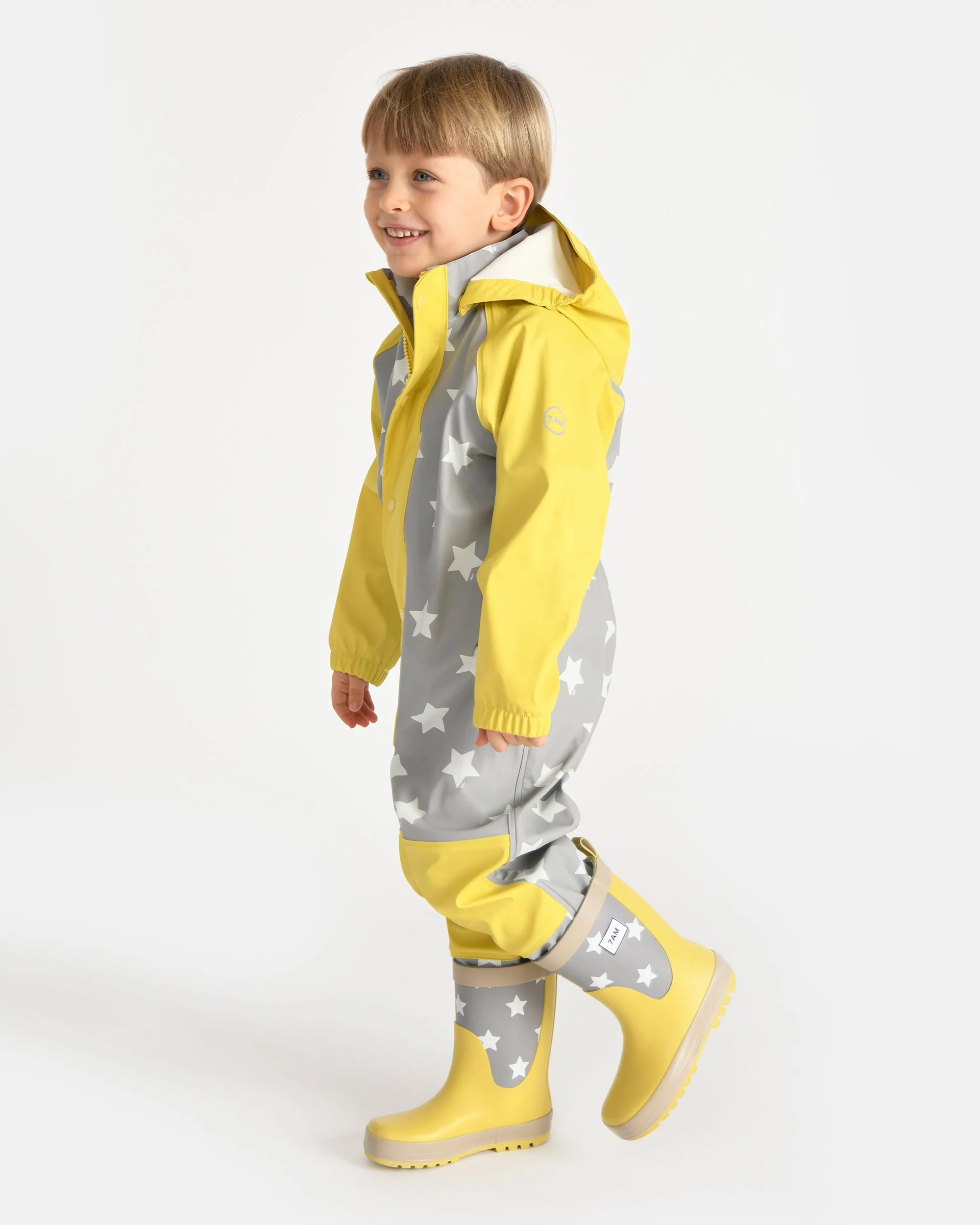 Rain Coverall | Rainy Stars Yellow - Image 5