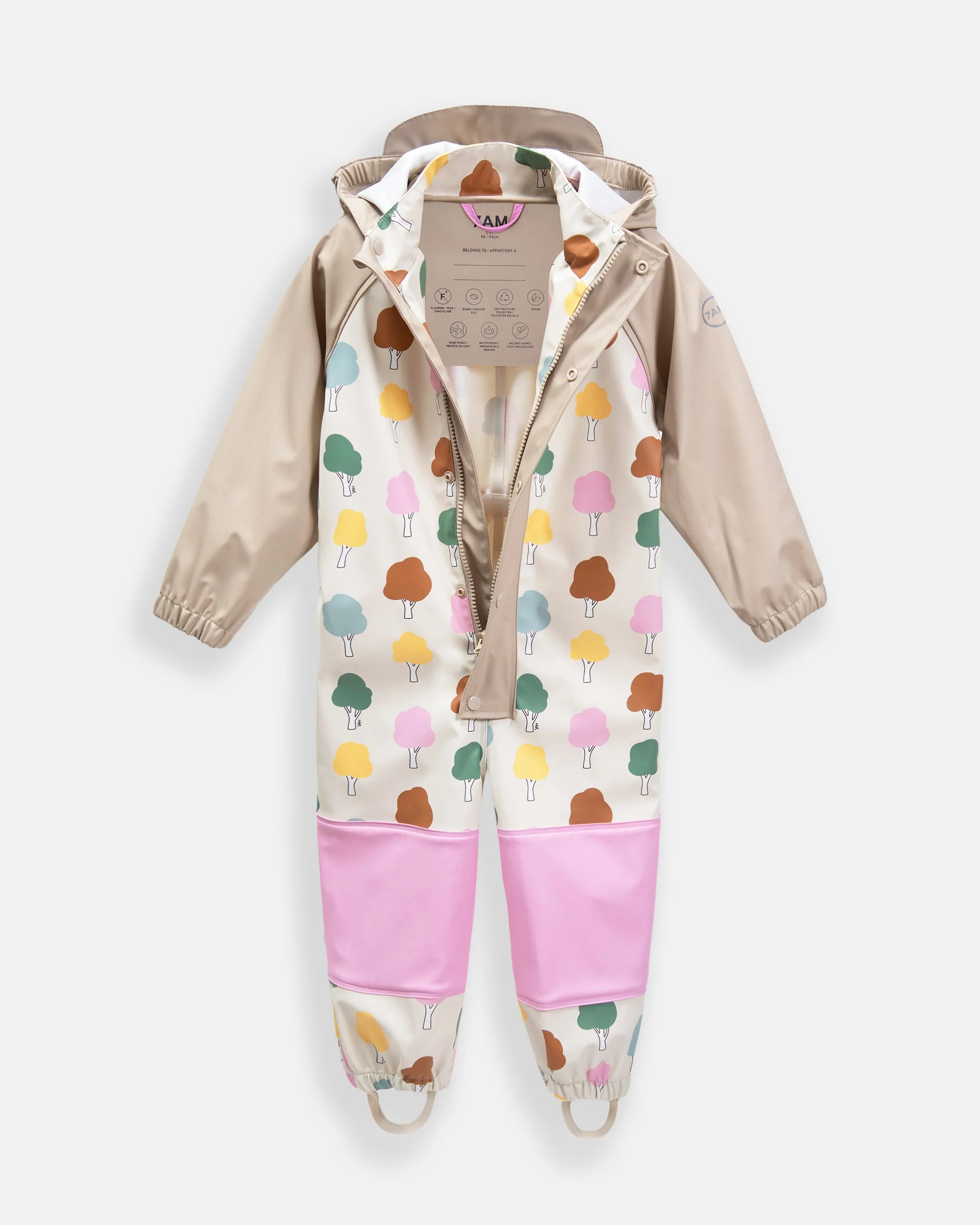 Rain Coverall | Rainy Trees Beige - Image 2