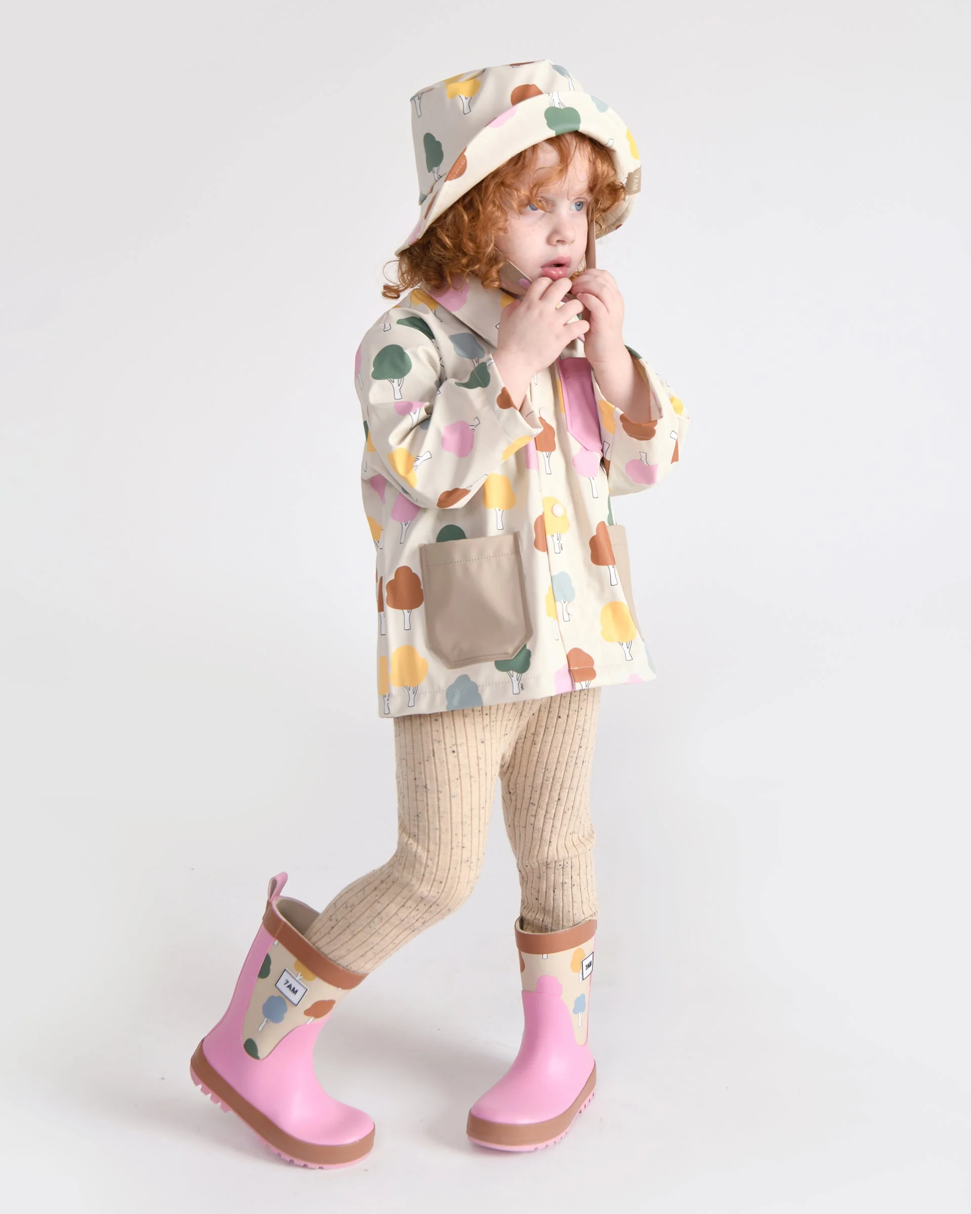 Rain Bucket Hat | Rainy Trees Beige - Image 18