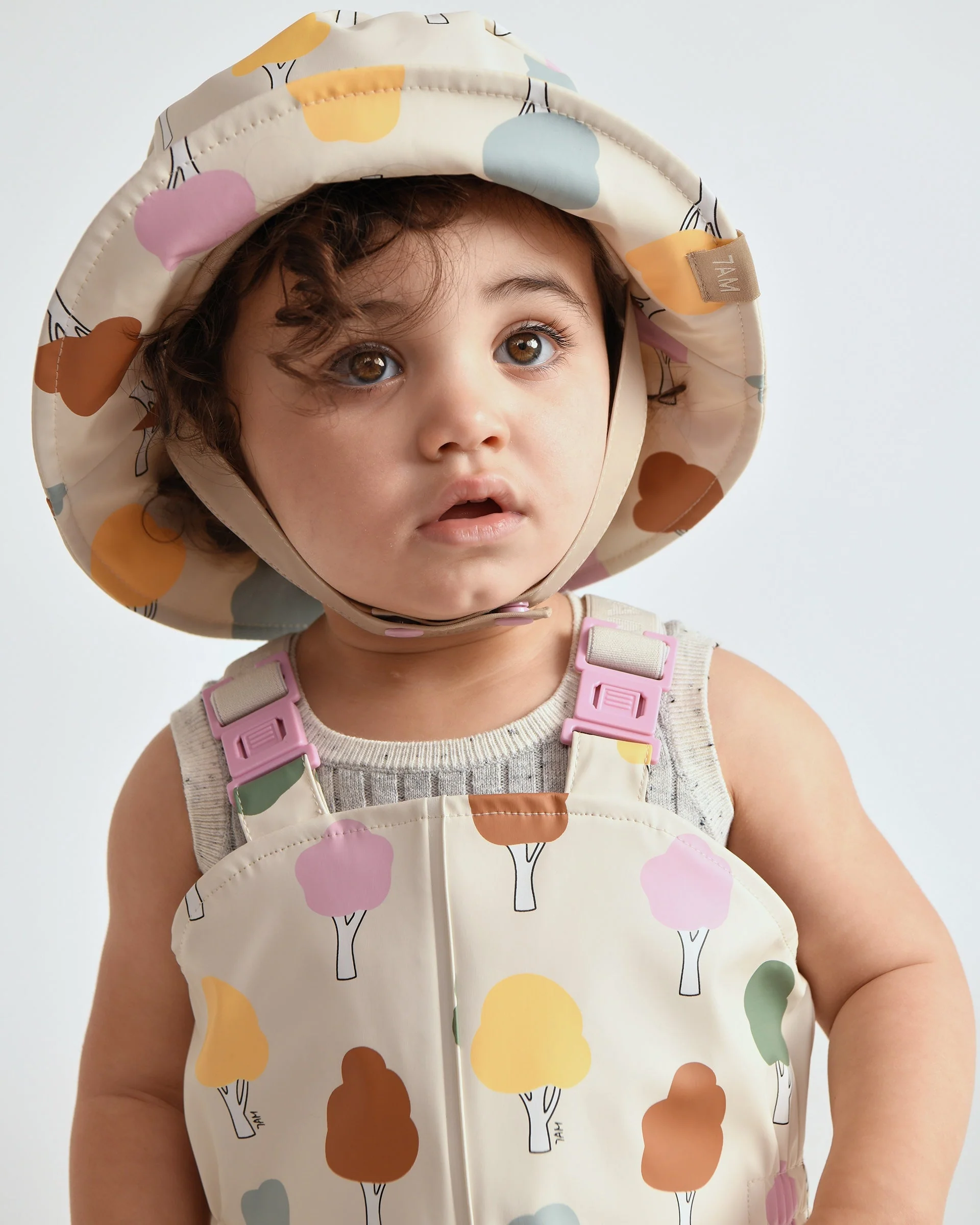 Rain Bucket Hat | Rainy Trees Beige - Image 2