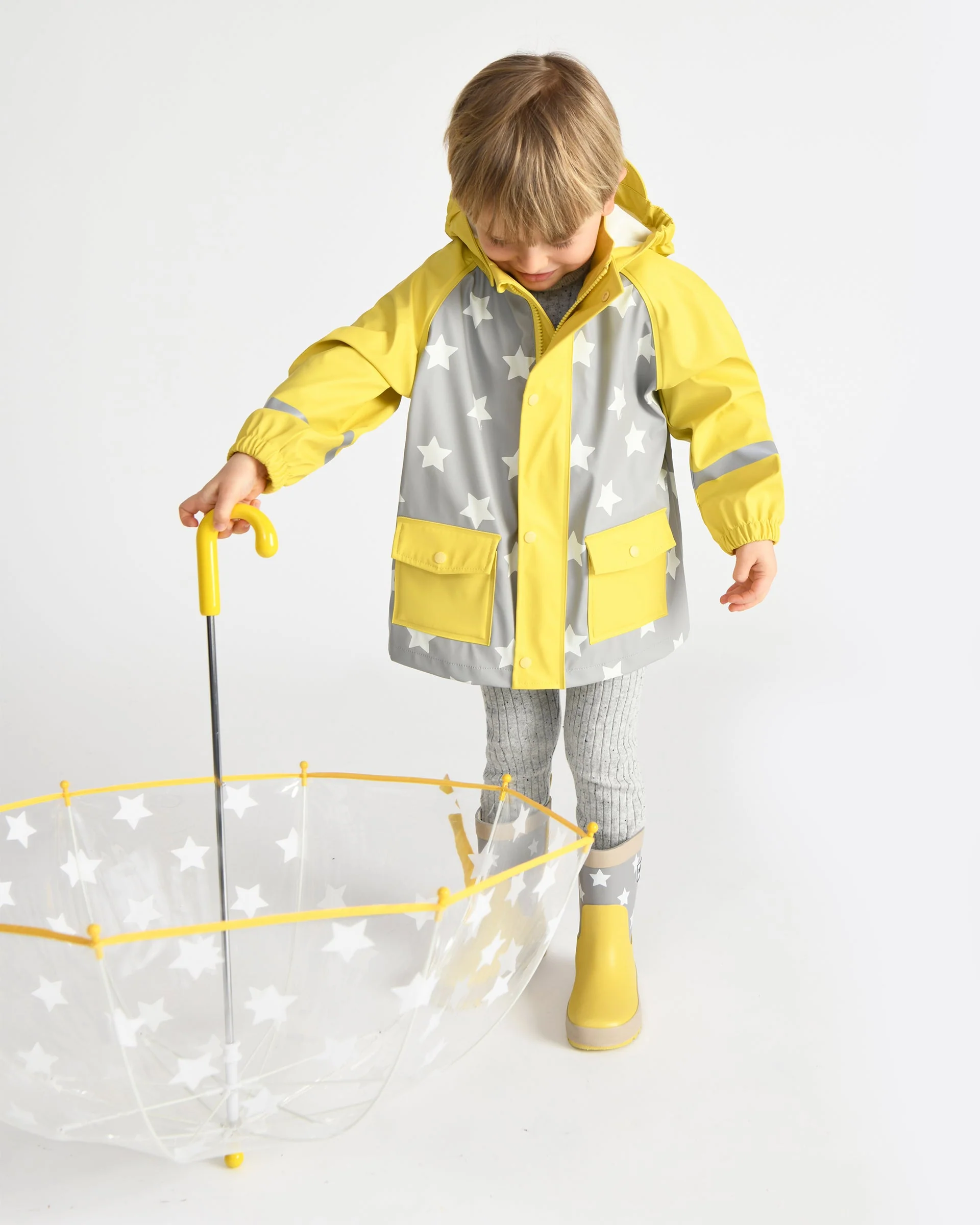 Rain Jacket | Rainy Stars Yellow - Image 13