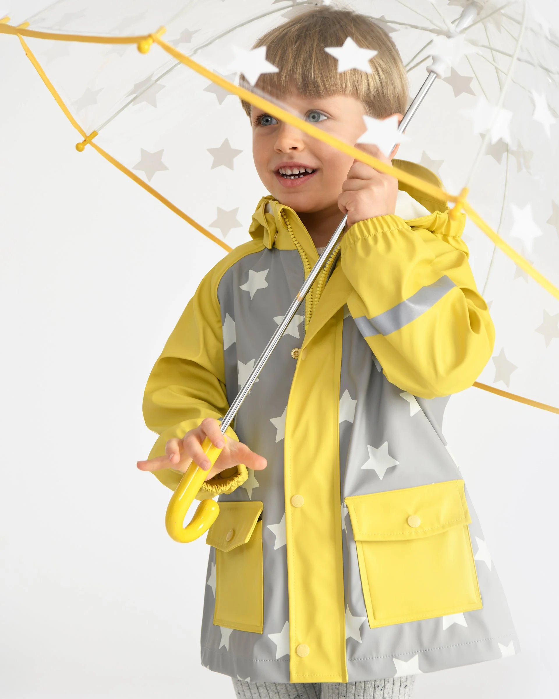 Rain Jacket | Rainy Stars Yellow - Image 15