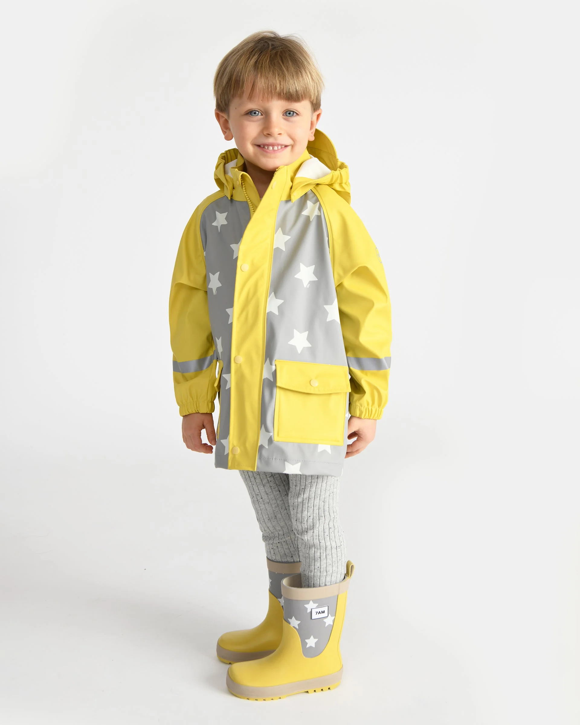 Rain Jacket | Rainy Stars Yellow - Image 9