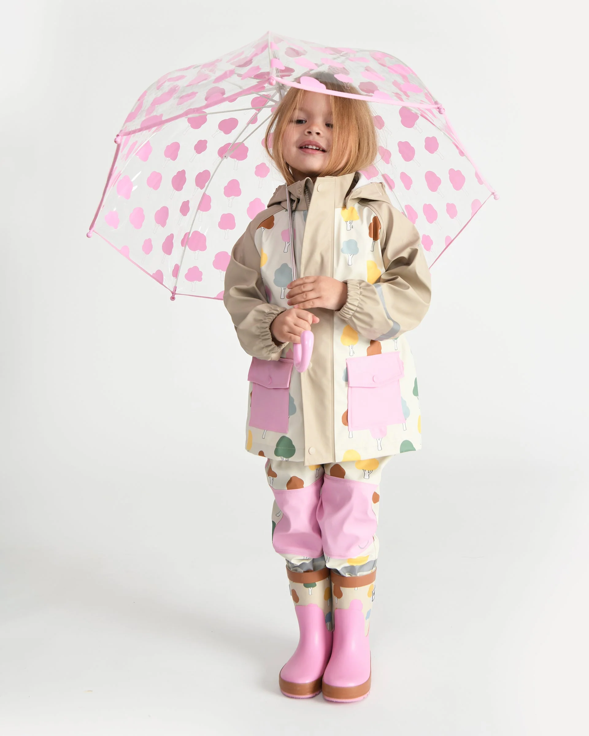 Rain Suspender Pants | Rainy Trees Beige - Image 18