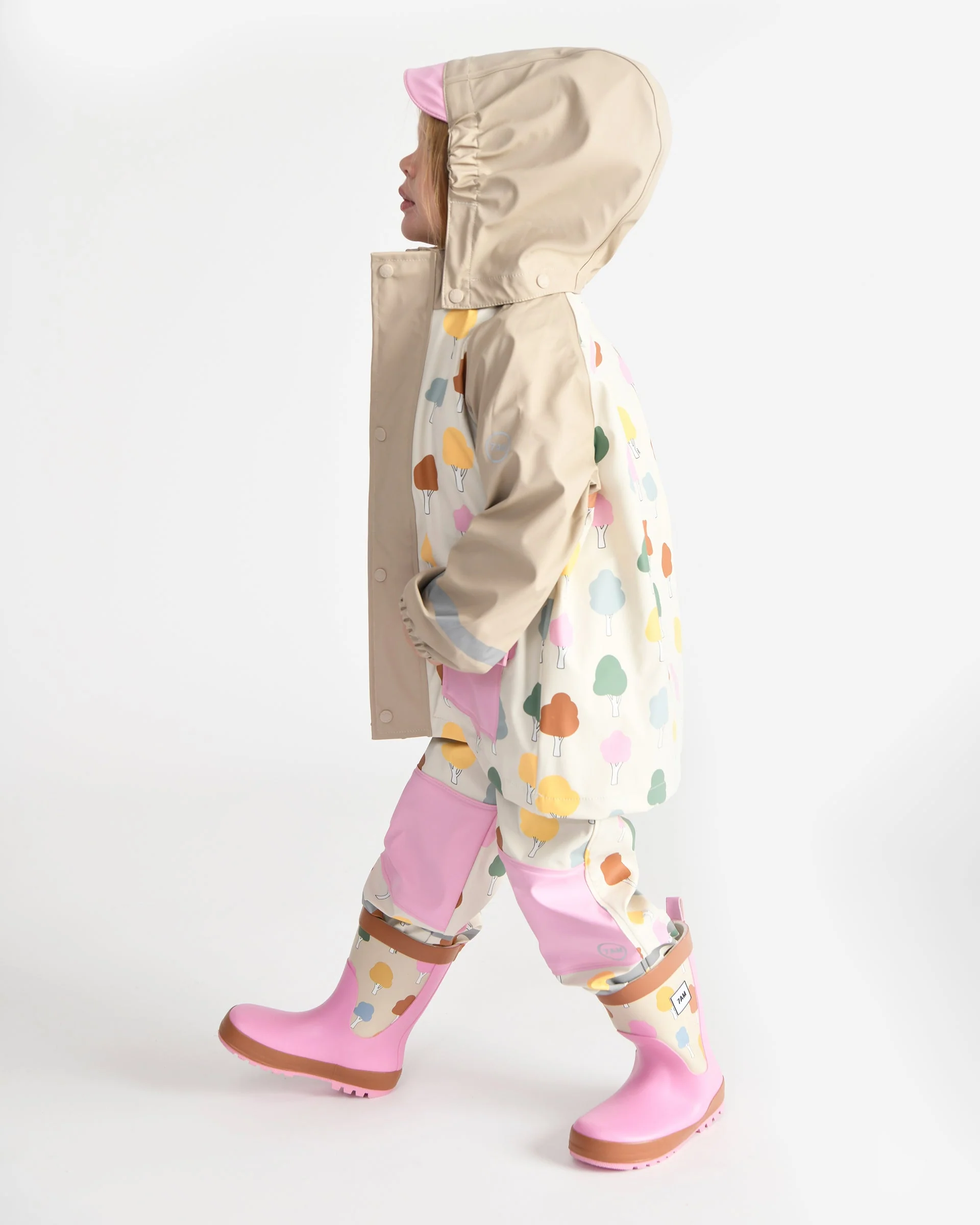 Rain Suspender Pants | Rainy Trees Beige - Image 19