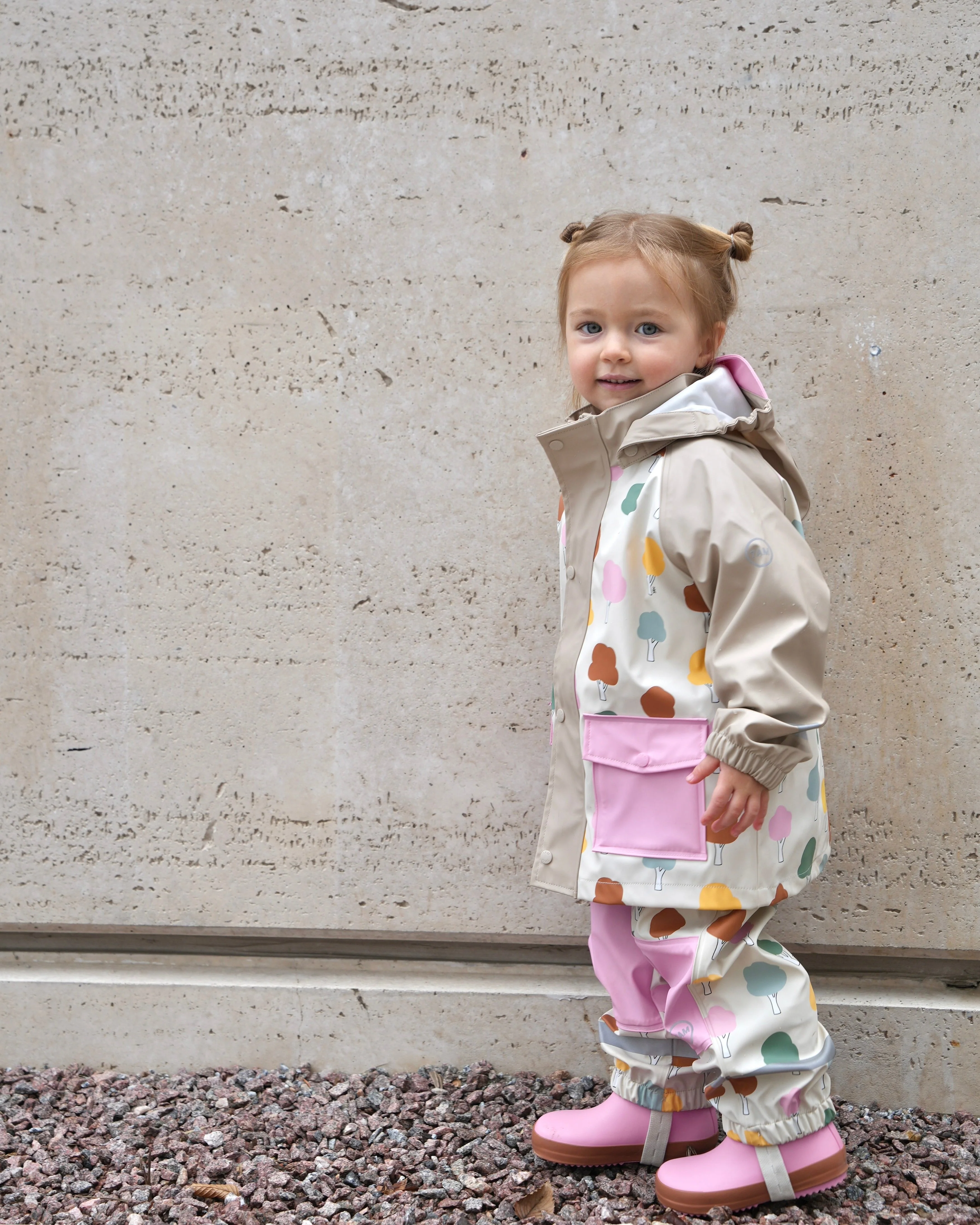 Rain Suspender Pants | Rainy Trees Beige - Image 5