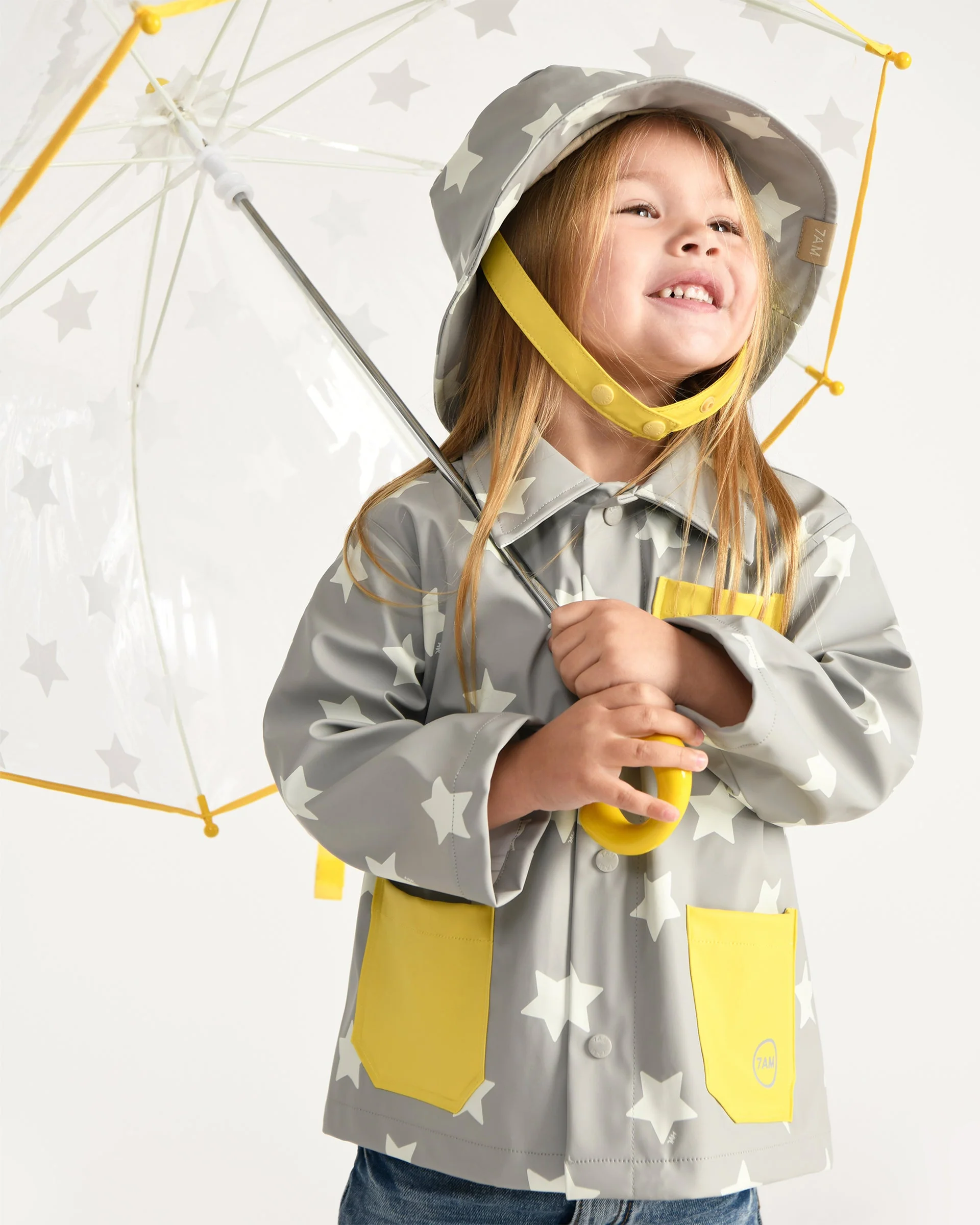 Rain Worker Jacket | Rainy Stars Yellow - Image 12