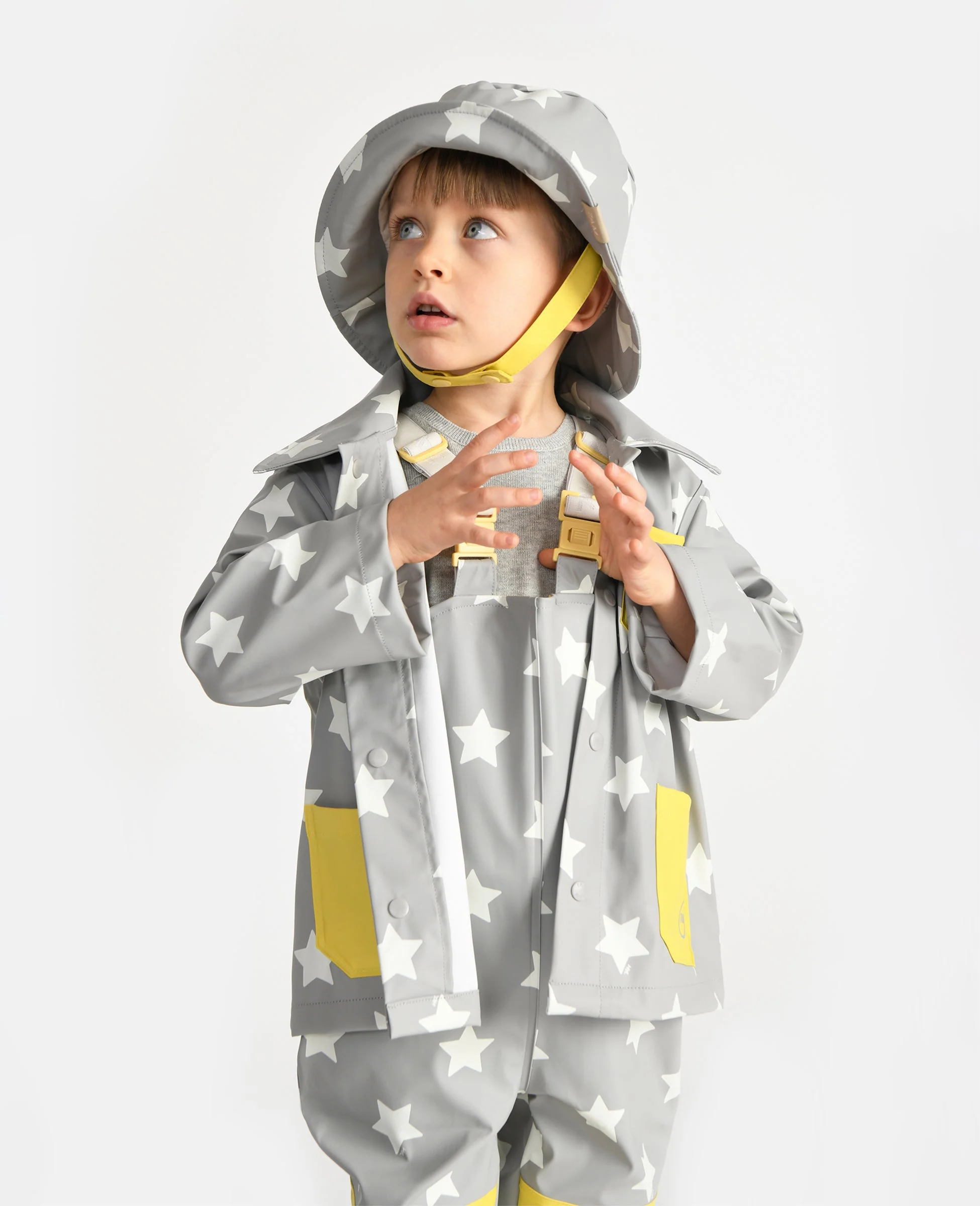 Rain Worker Jacket | Rainy Stars Yellow - Image 18
