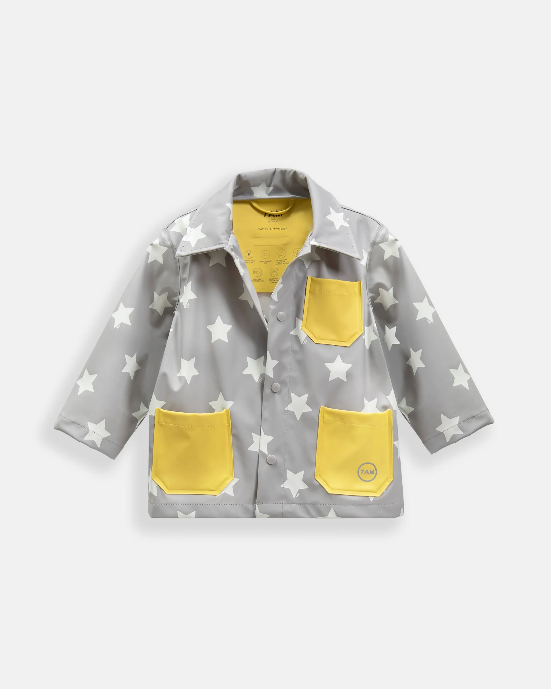 Rain Worker Jacket | Rainy Stars Yellow - Image 2