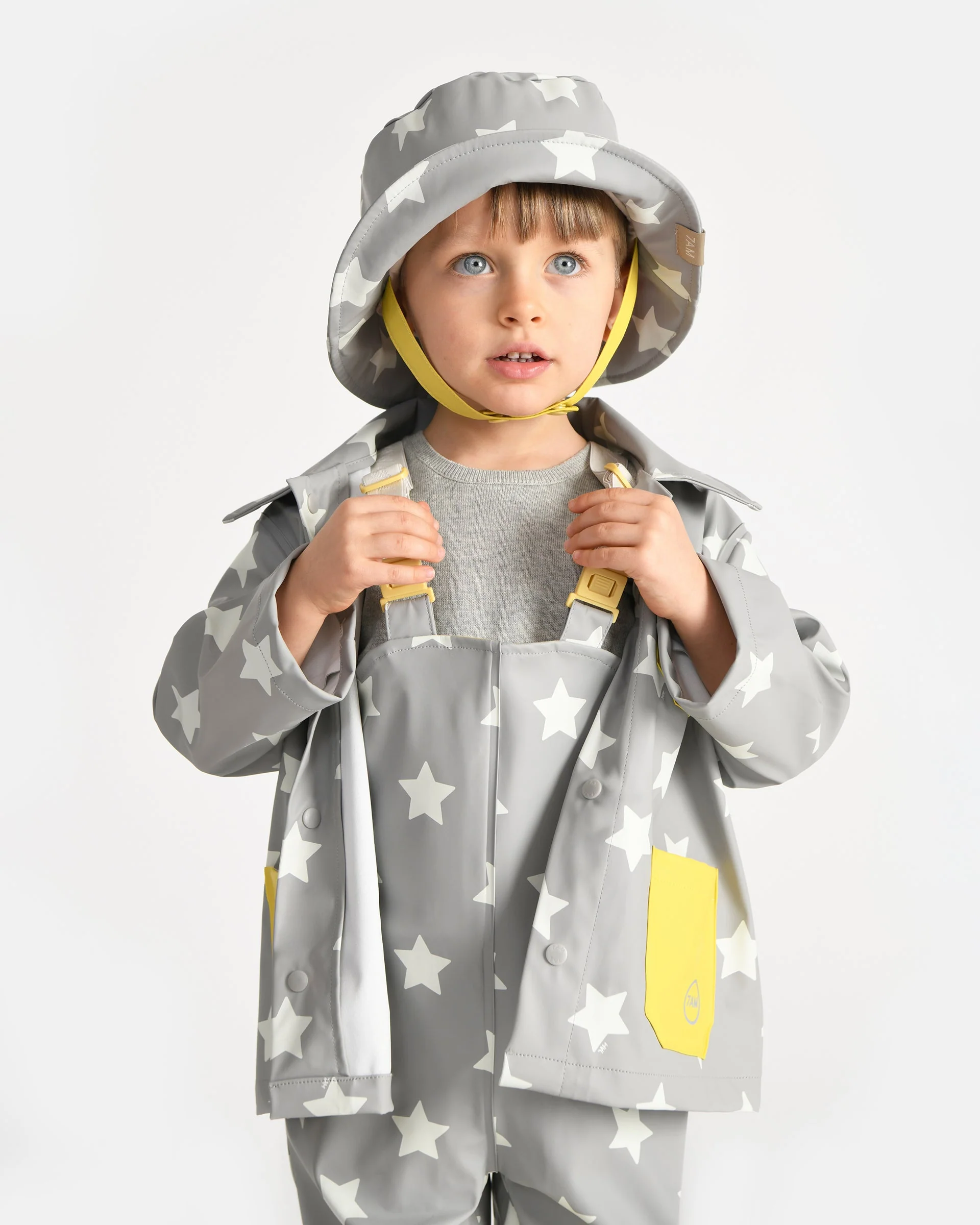 Rain Worker Jacket | Rainy Stars Yellow - Image 23