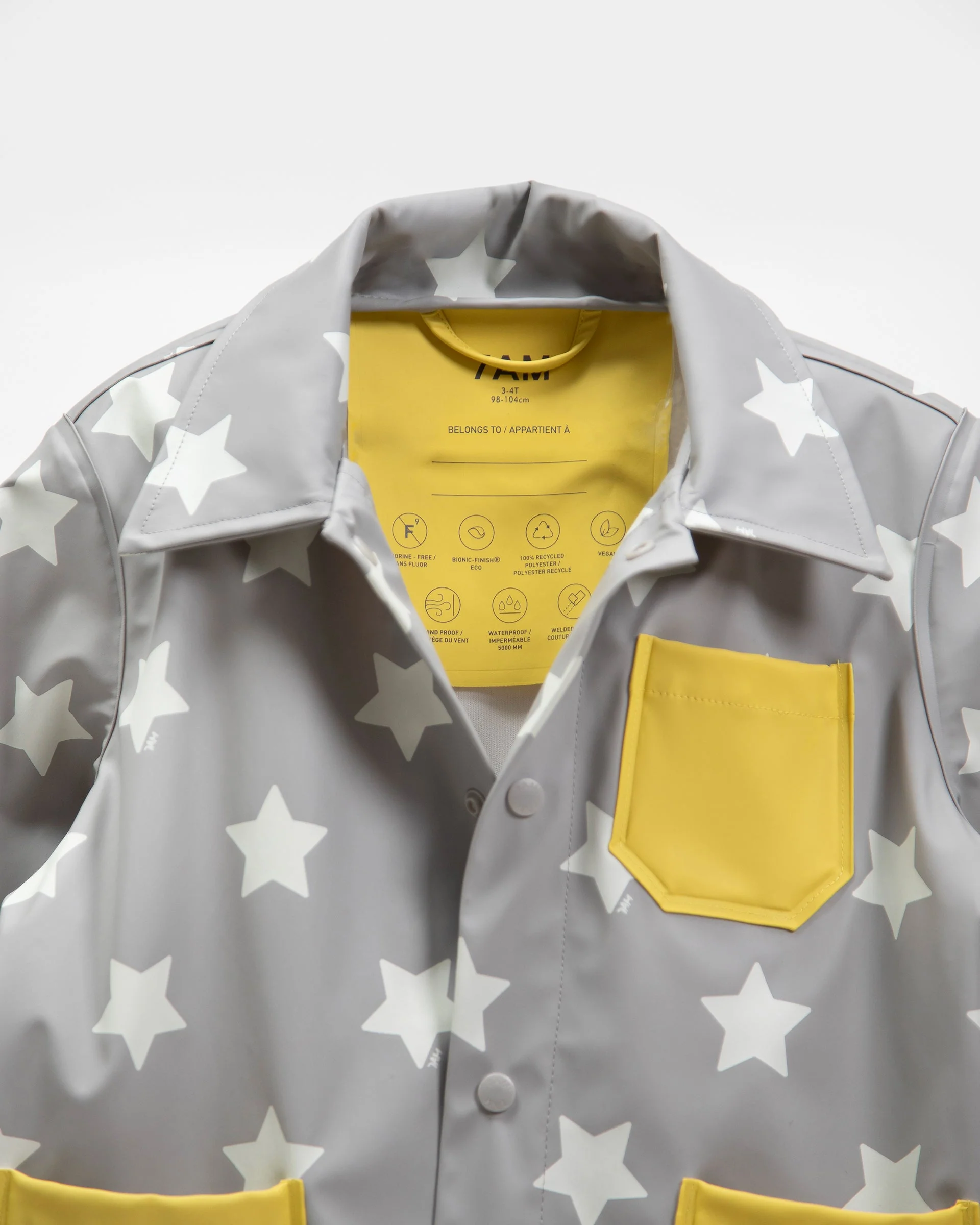 Rain Worker Jacket | Rainy Stars Yellow - Image 3