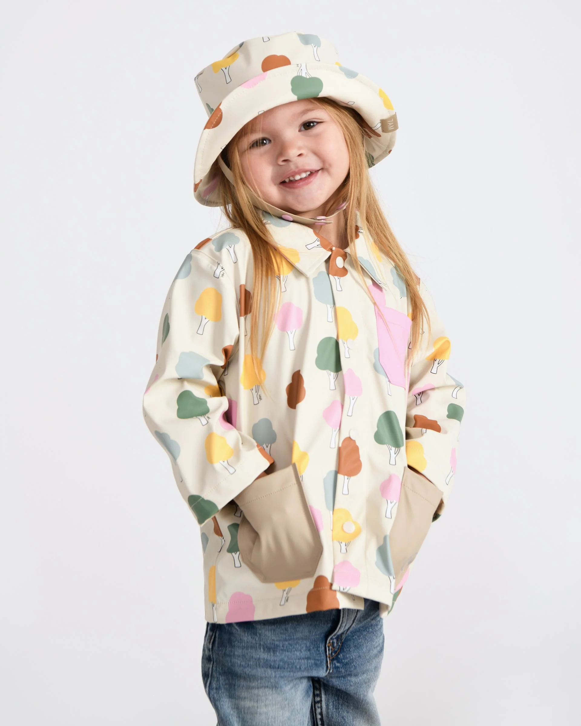 Rain Worker Jacket | Rainy Trees Beige - Image 10