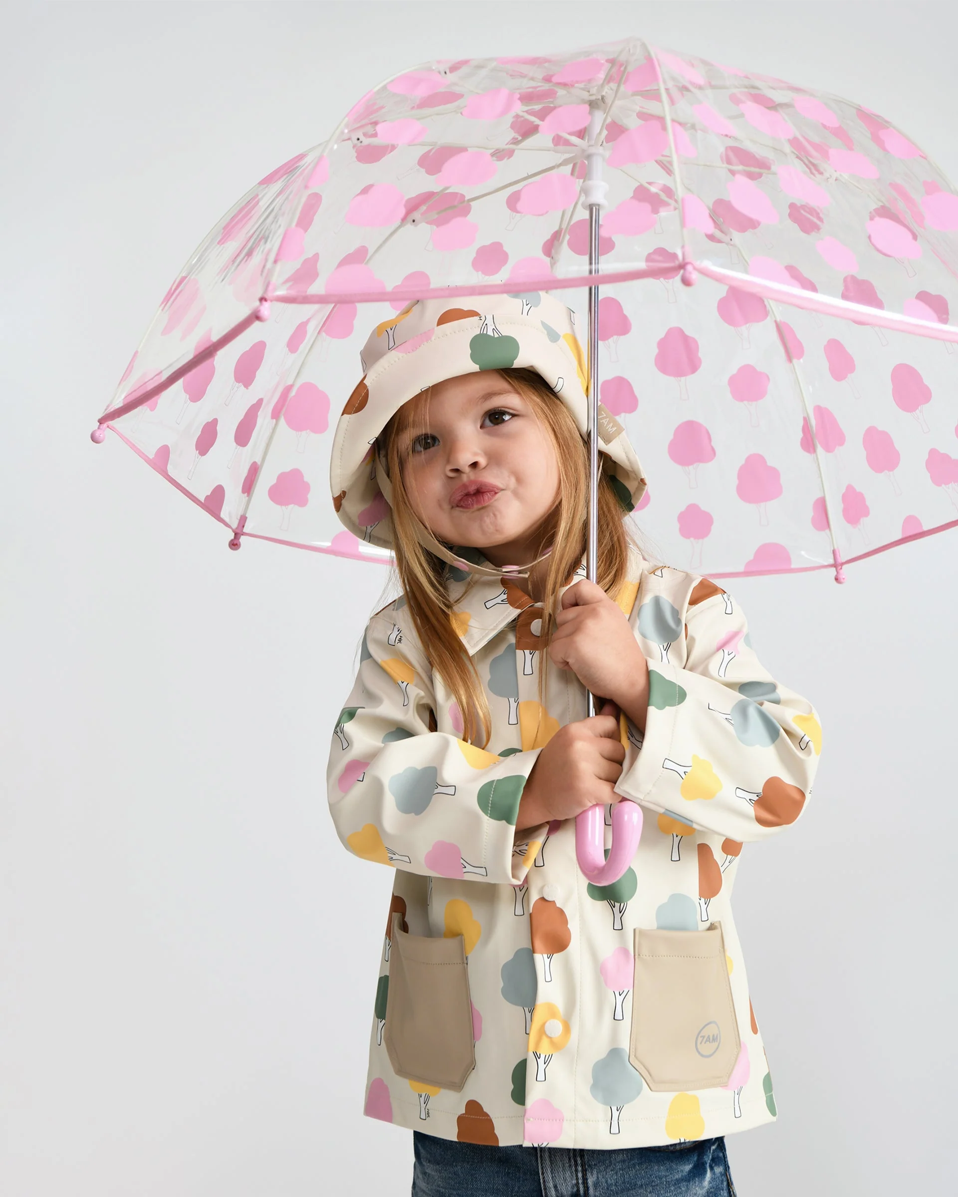 Rain Worker Jacket | Rainy Trees Beige - Image 15