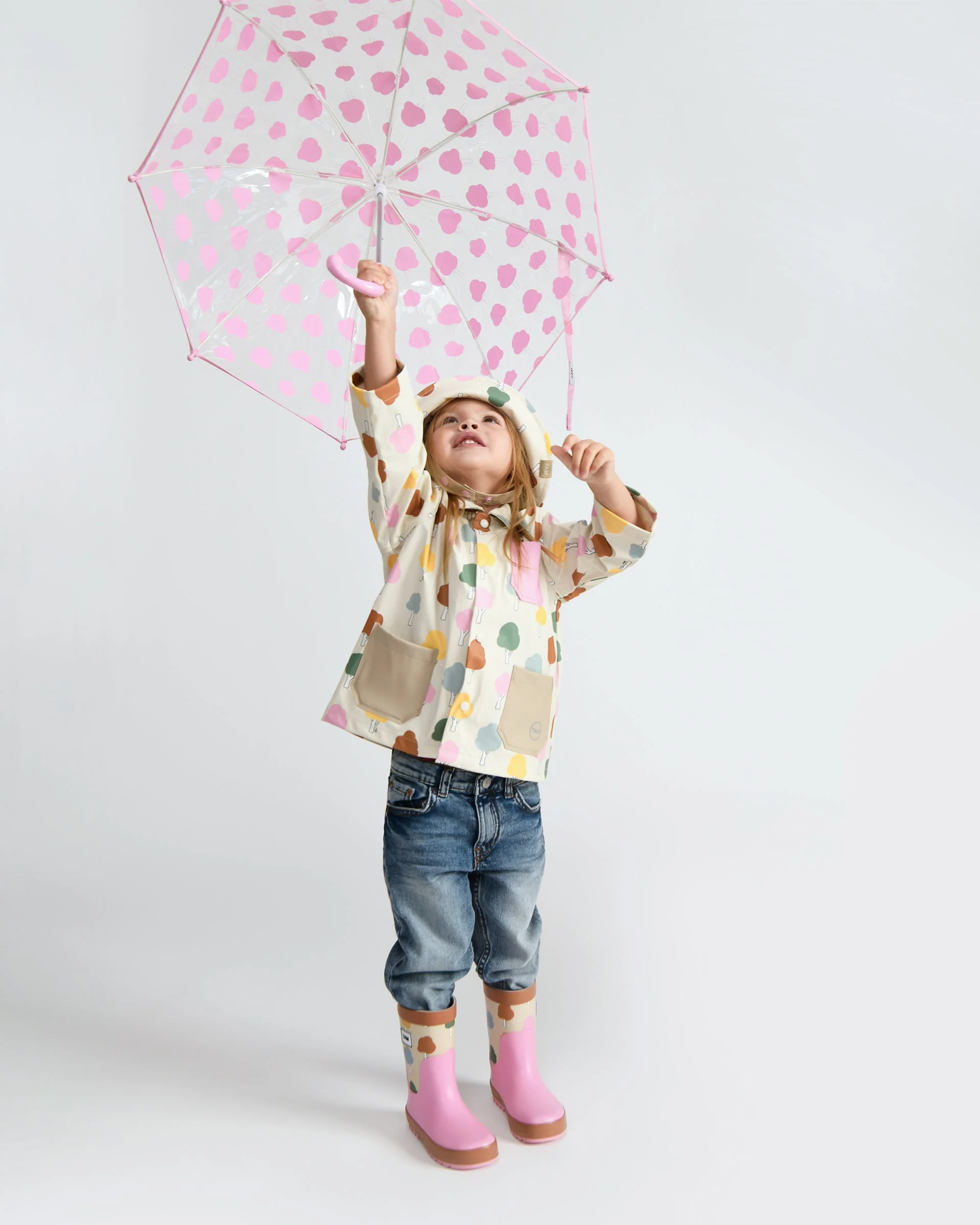 Rain Worker Jacket | Rainy Trees Beige - Image 16