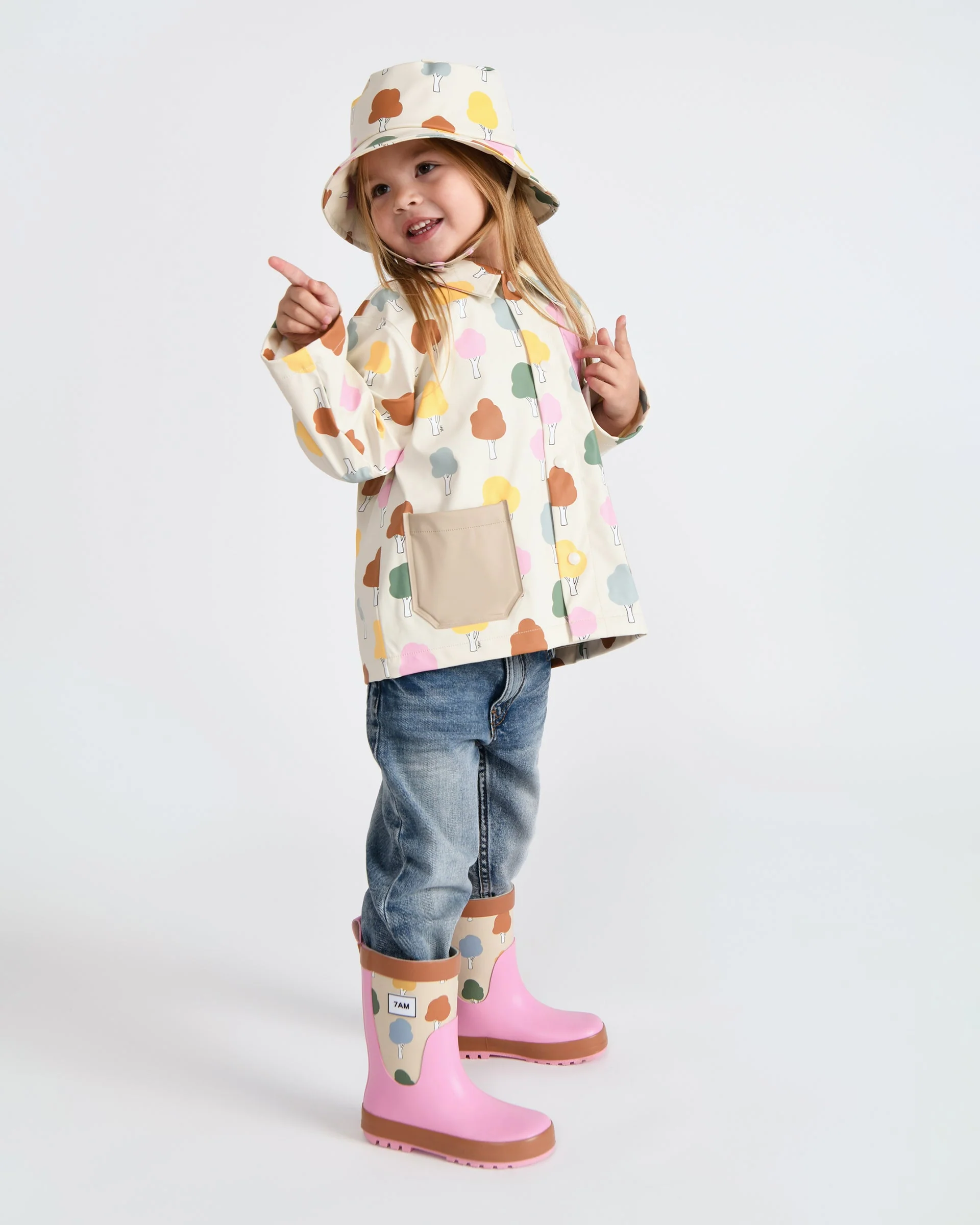 Rain Worker Jacket | Rainy Trees Beige - Image 4