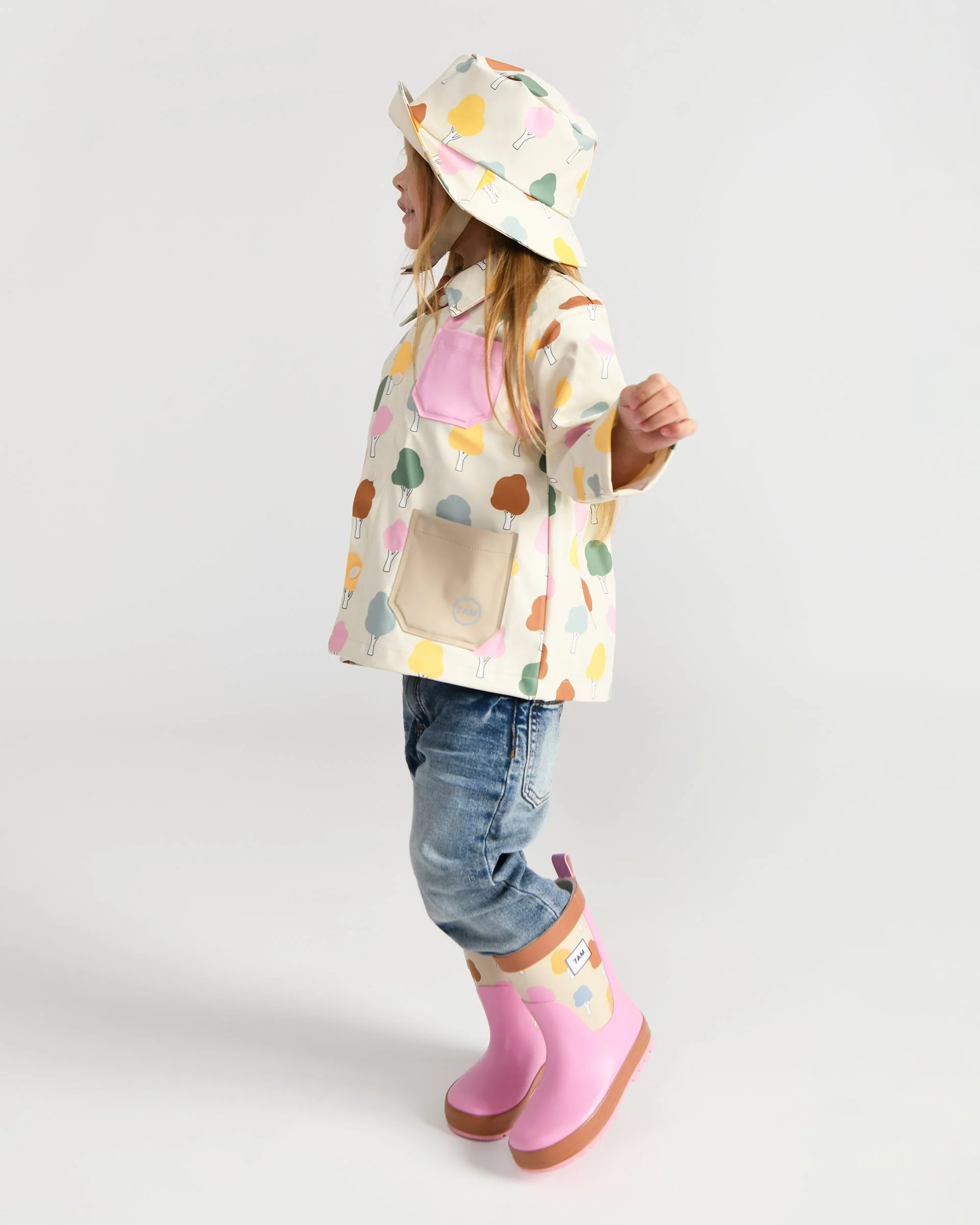 Rain Worker Jacket | Rainy Trees Beige - Image 5