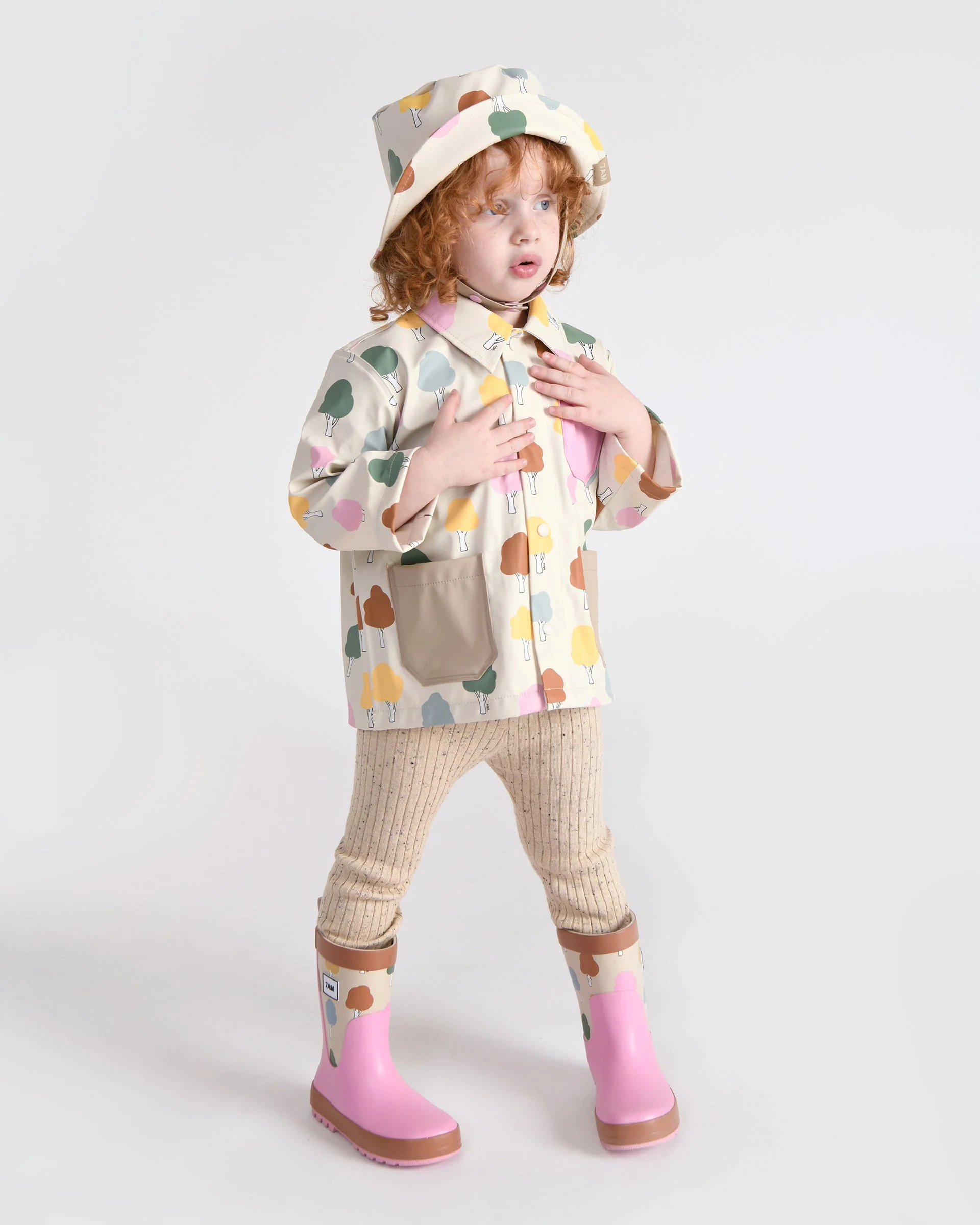 Rain Worker Jacket | Rainy Trees Beige - Image 6