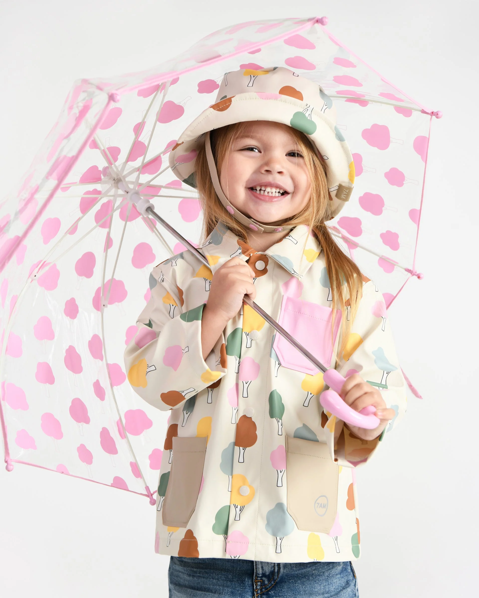 Rain Worker Jacket | Rainy Trees Beige - Image 8
