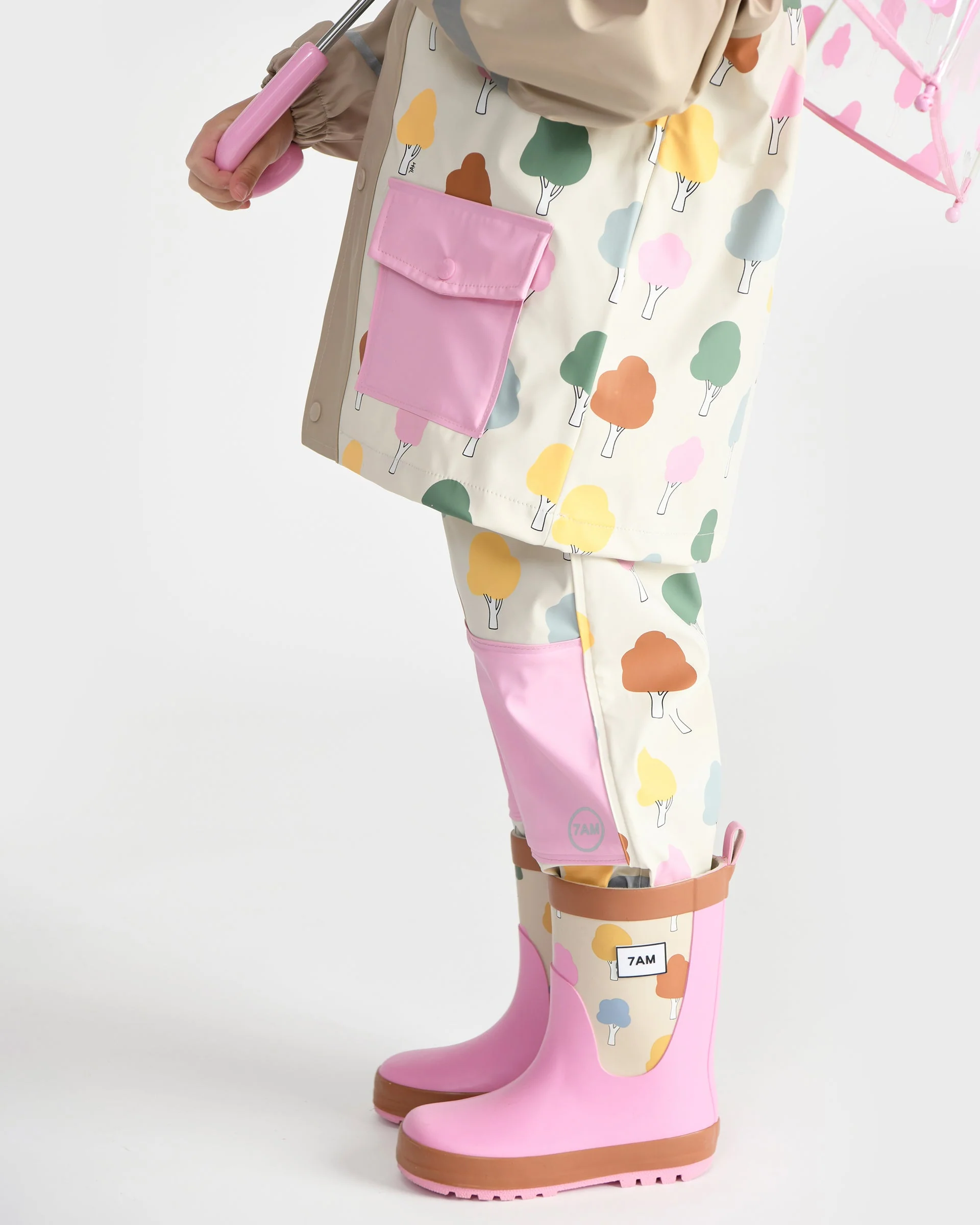 Rain Boots | Rainy Trees Beige - Image 12