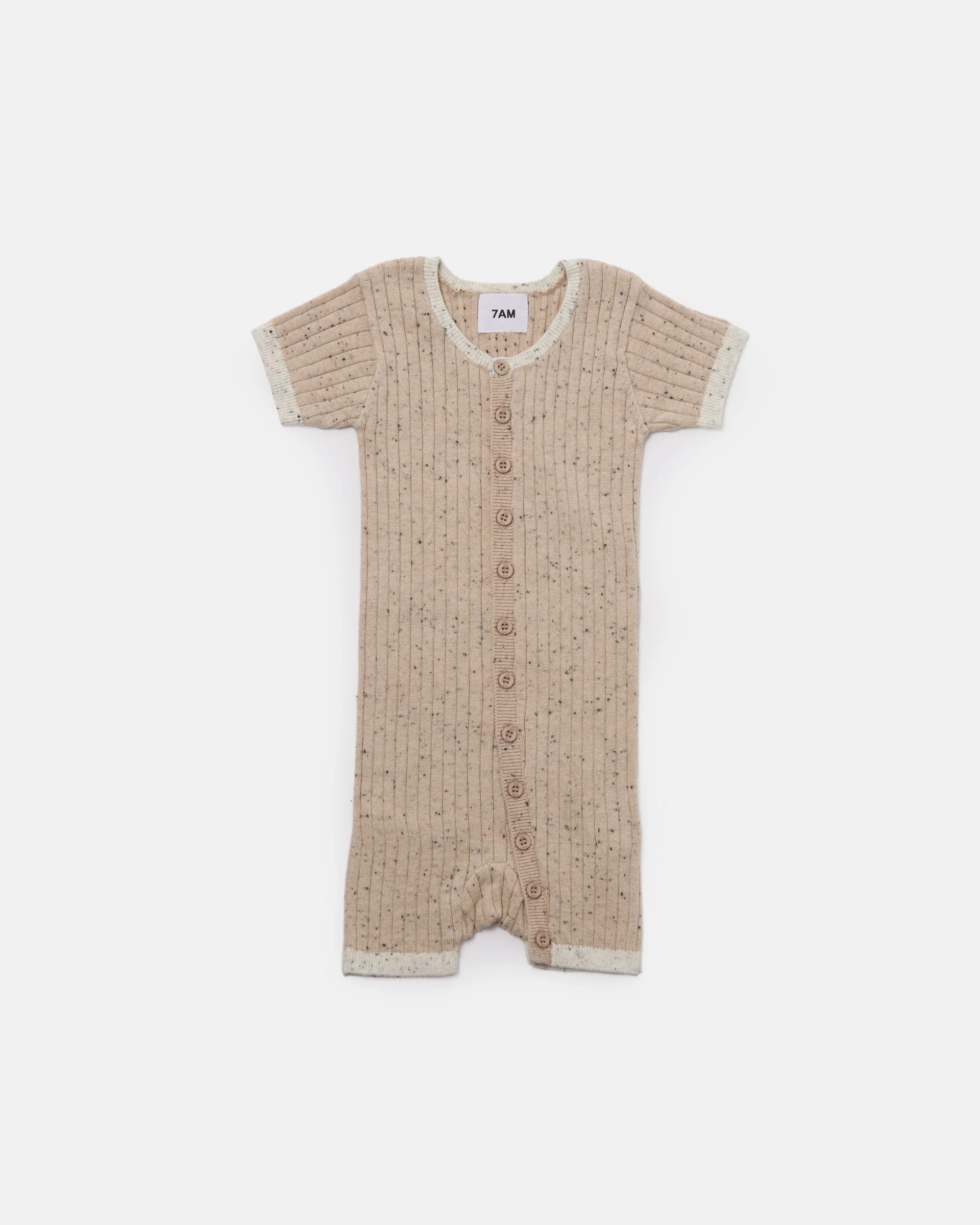 Short Sleeve Romper - Hug Me | Oat
