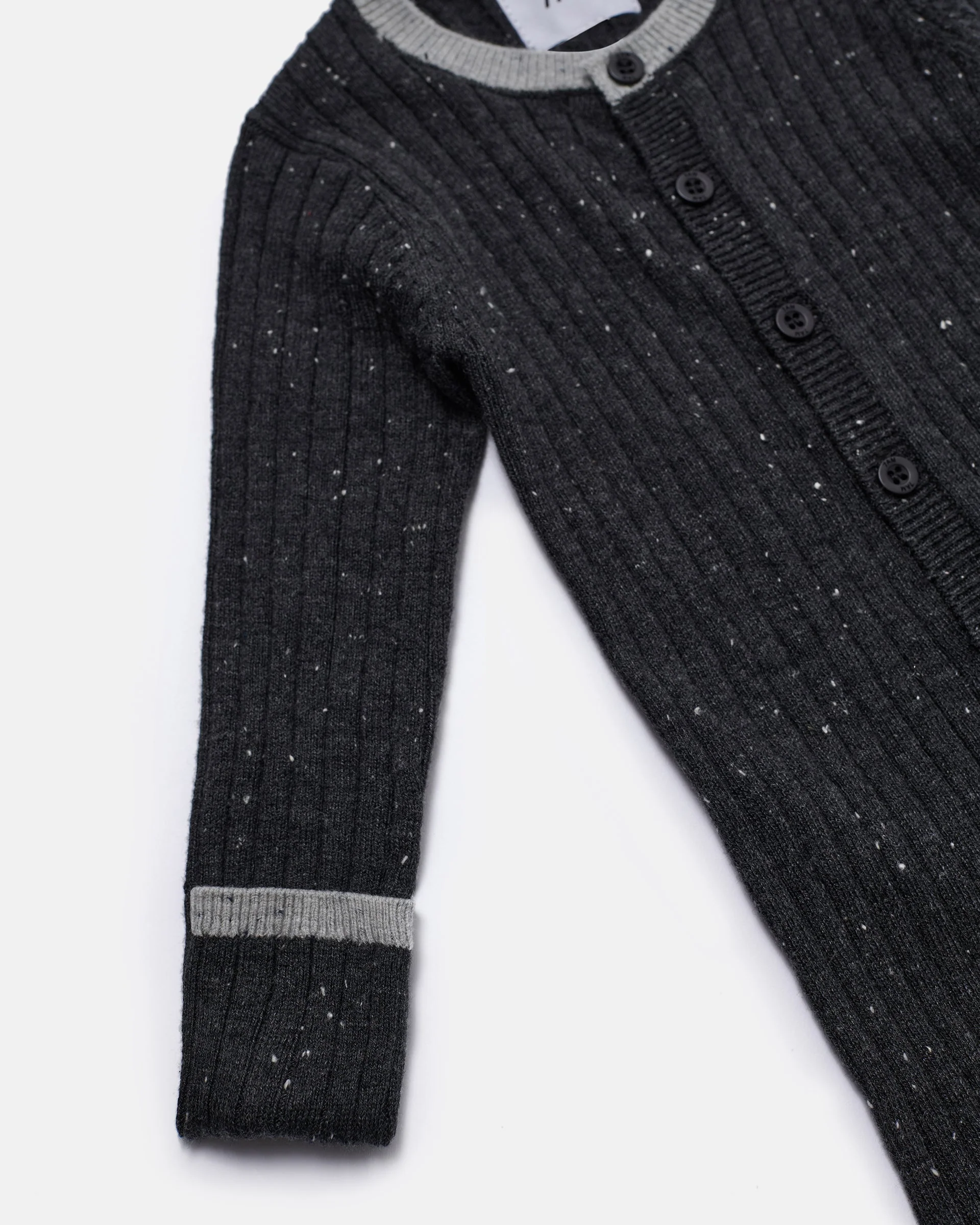 Long Sleeve Jumpsuit Footie - Hug Me | Black Melange - Image 6