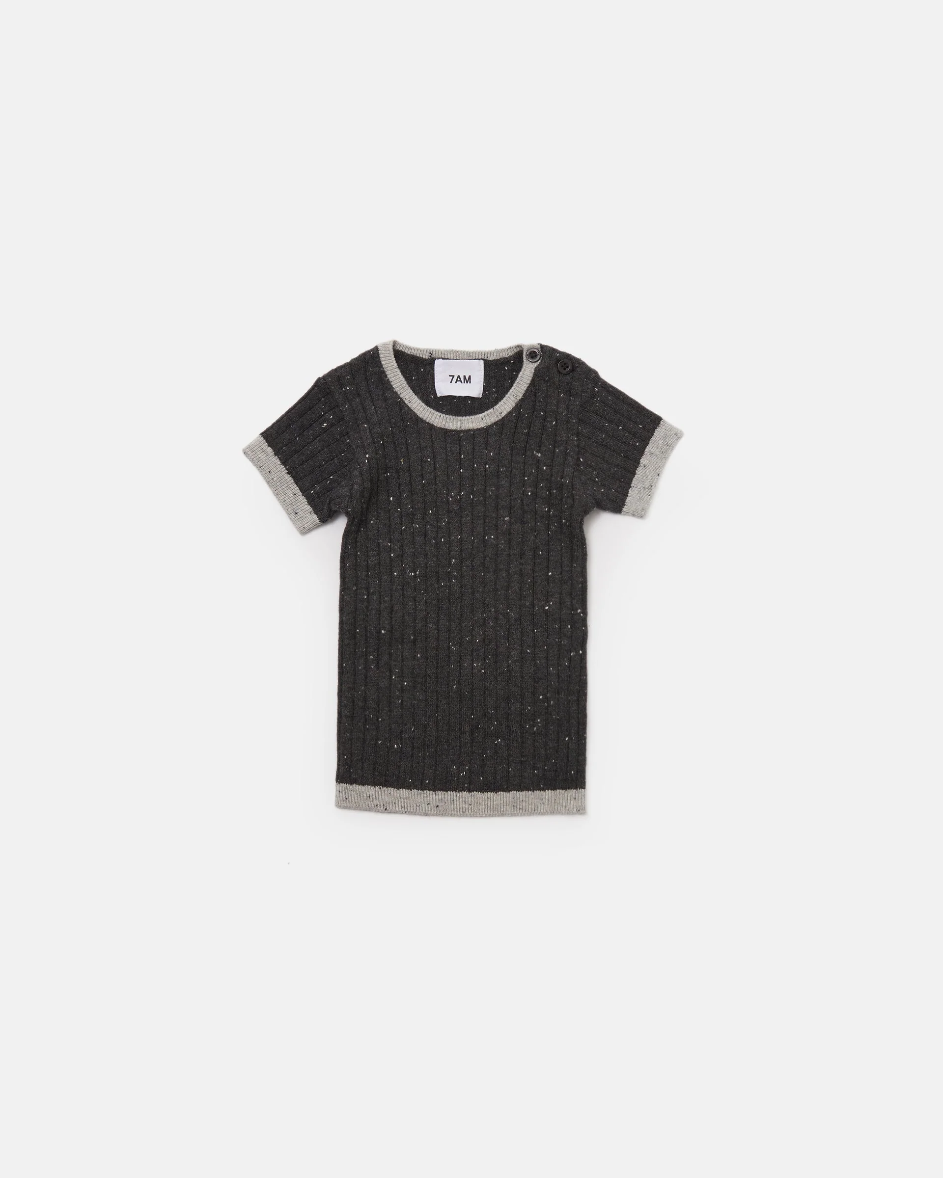 Short Sleeve Top - Hug Me | Black Melange