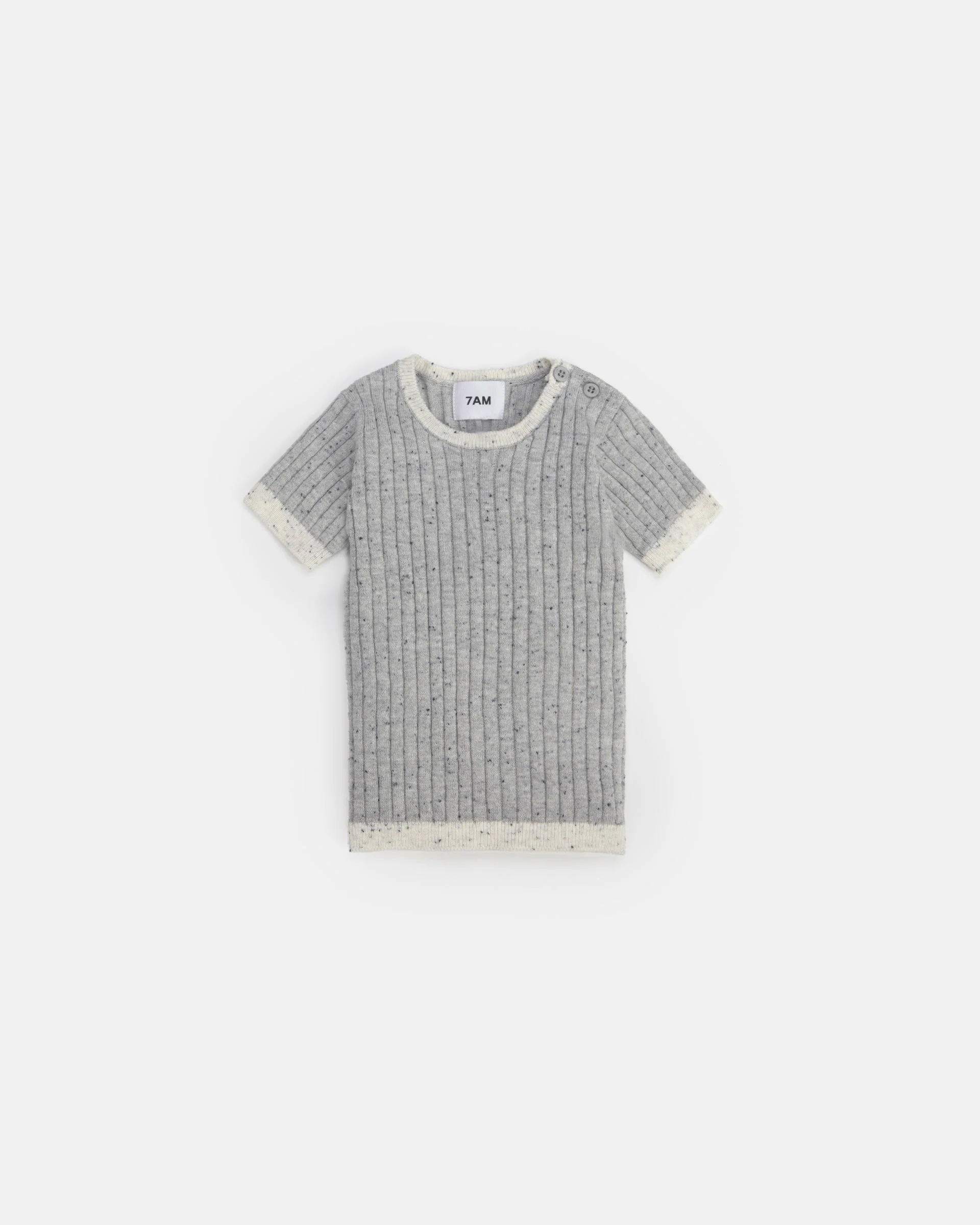 Short Sleeve Top - Hug Me | Light Heather Grey