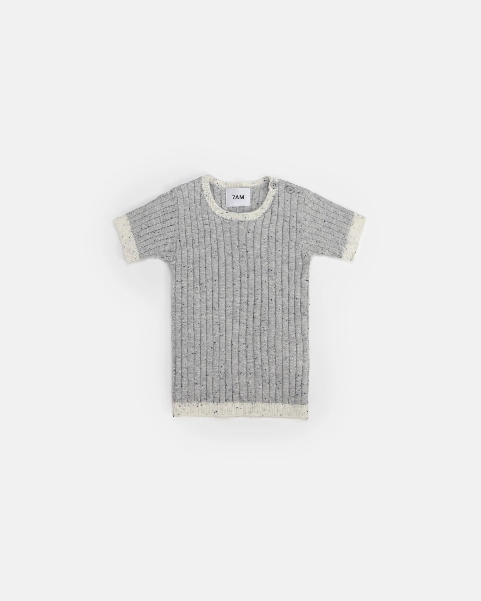 Short Sleeve Top - Hug Me | Light Heather Grey - Image 2