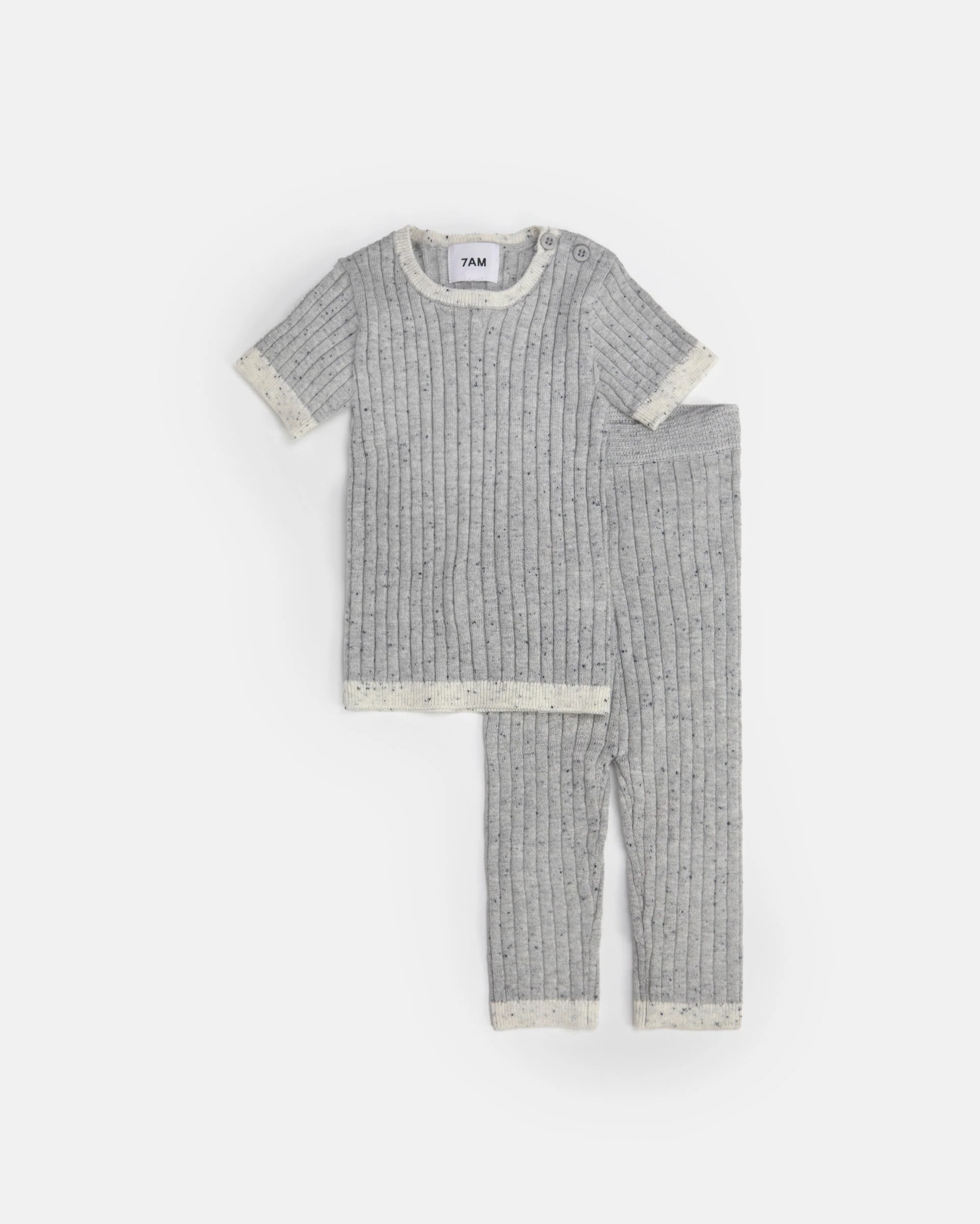 Short Sleeve Top - Hug Me | Light Heather Grey - Image 3