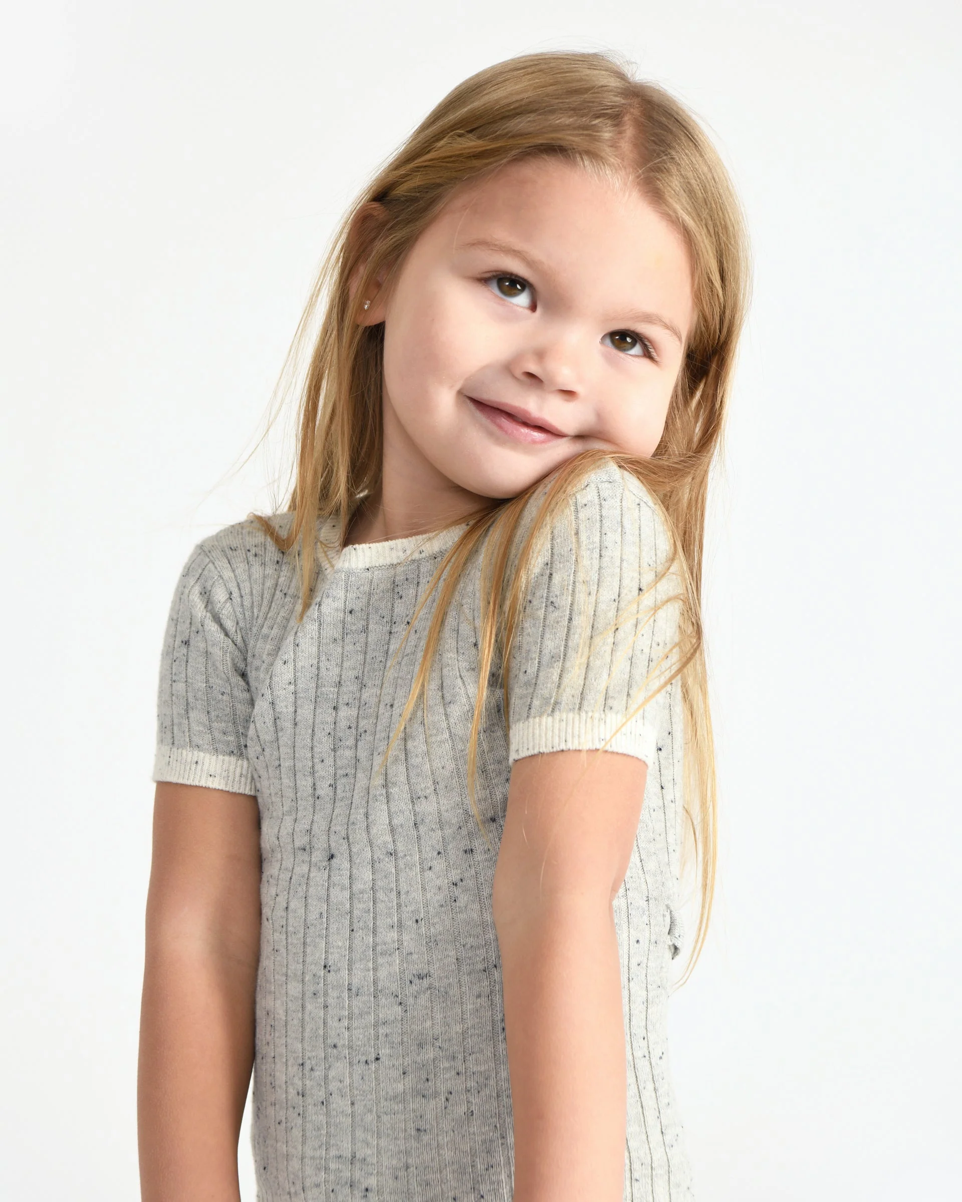 Short Sleeve Top - Hug Me | Light Heather Grey - Image 8