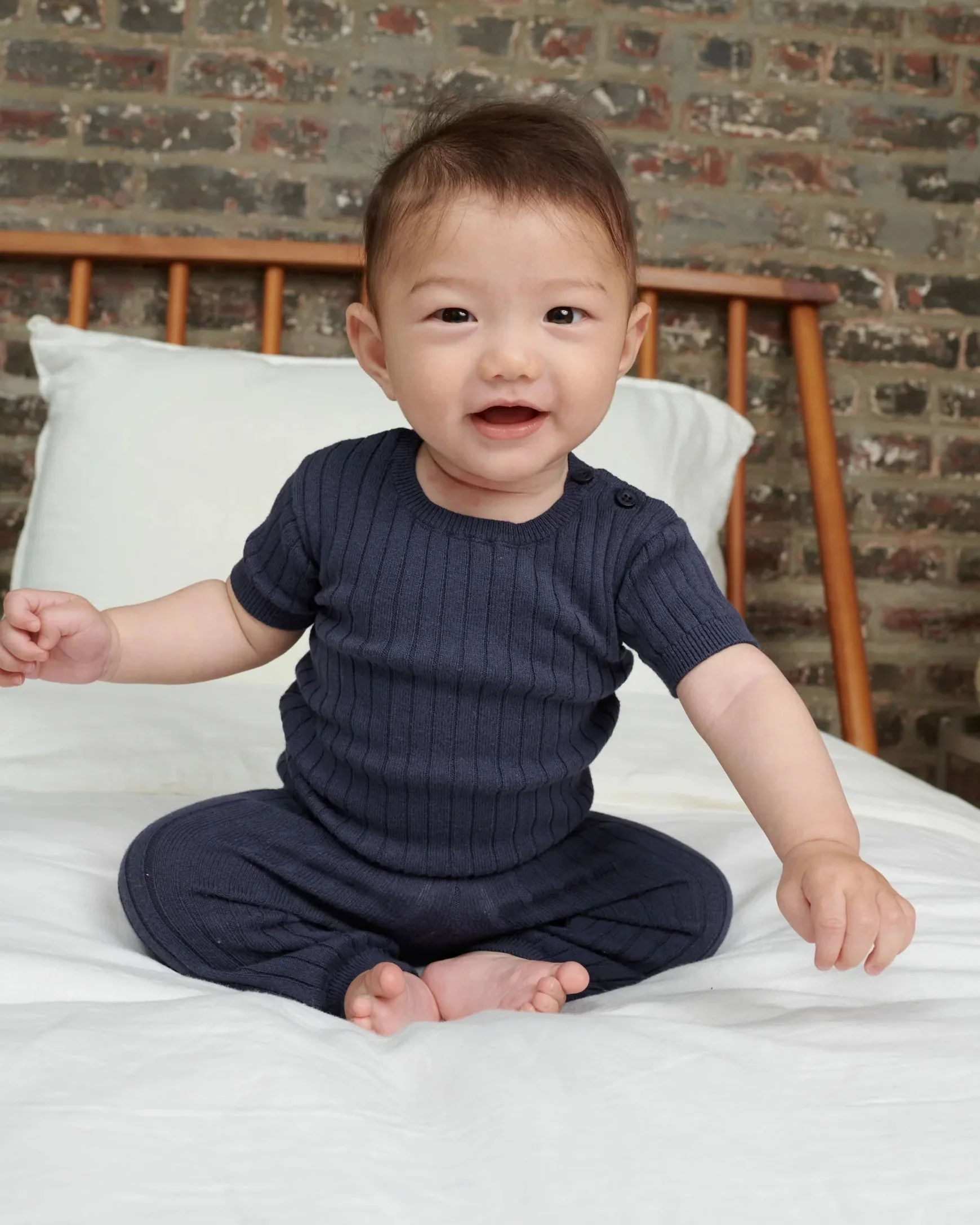 Cotton Tee - Ribbed | Navy - Image 2