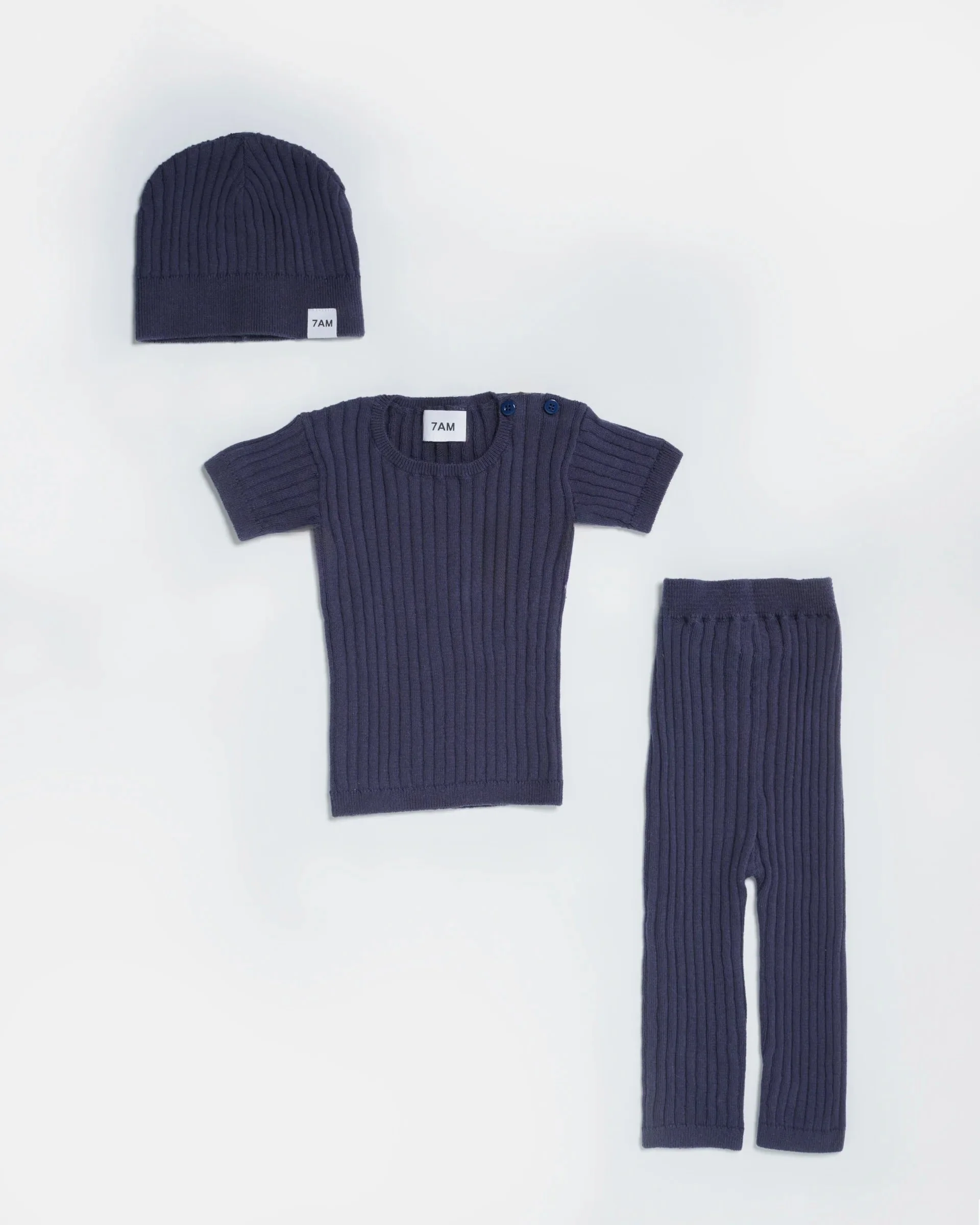 Cotton Tee - Ribbed | Navy - Image 3
